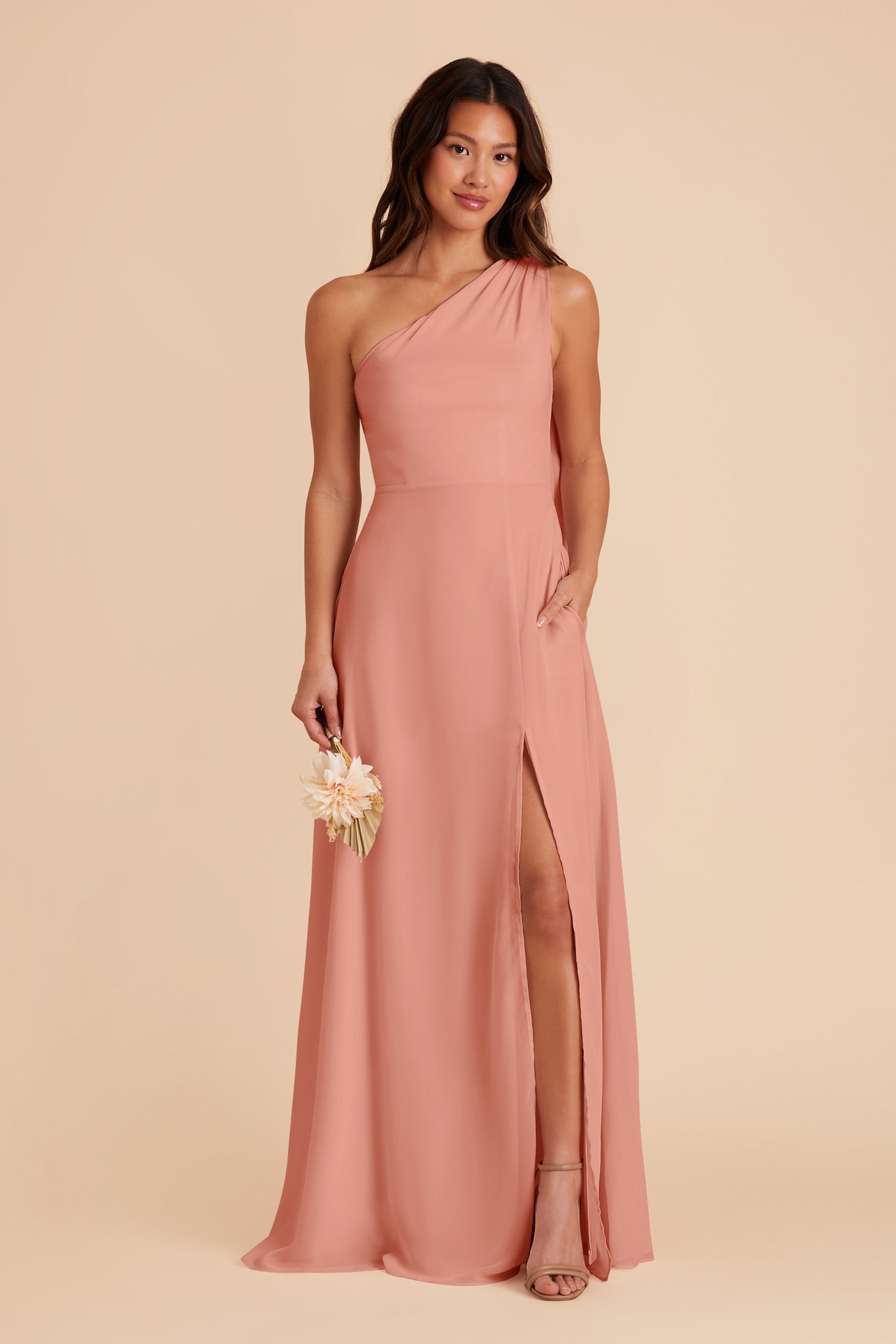 Dusty Rose Melissa Chiffon Dress by Birdy Grey