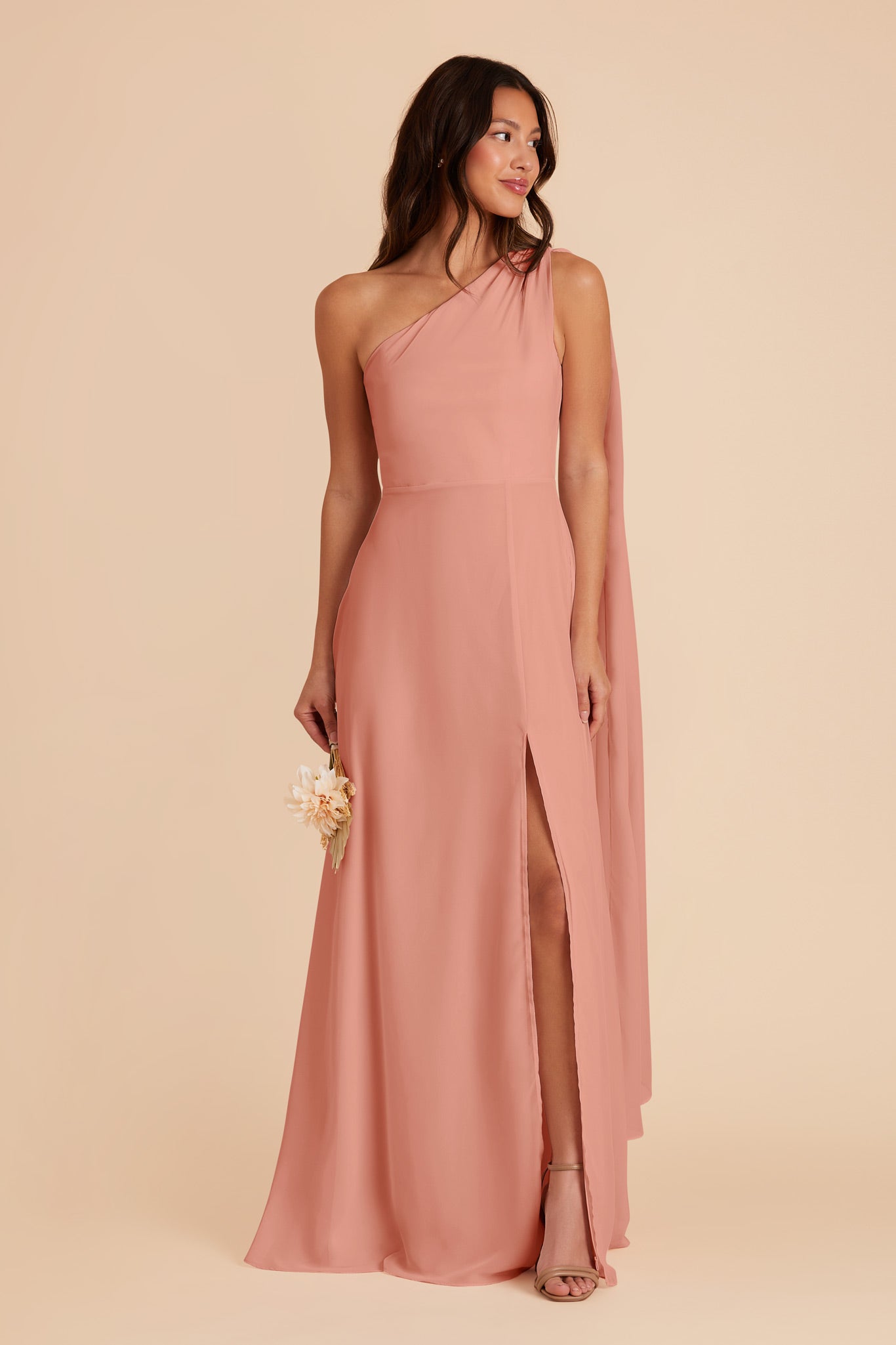 Dusty Rose Melissa Chiffon Dress by Birdy Grey