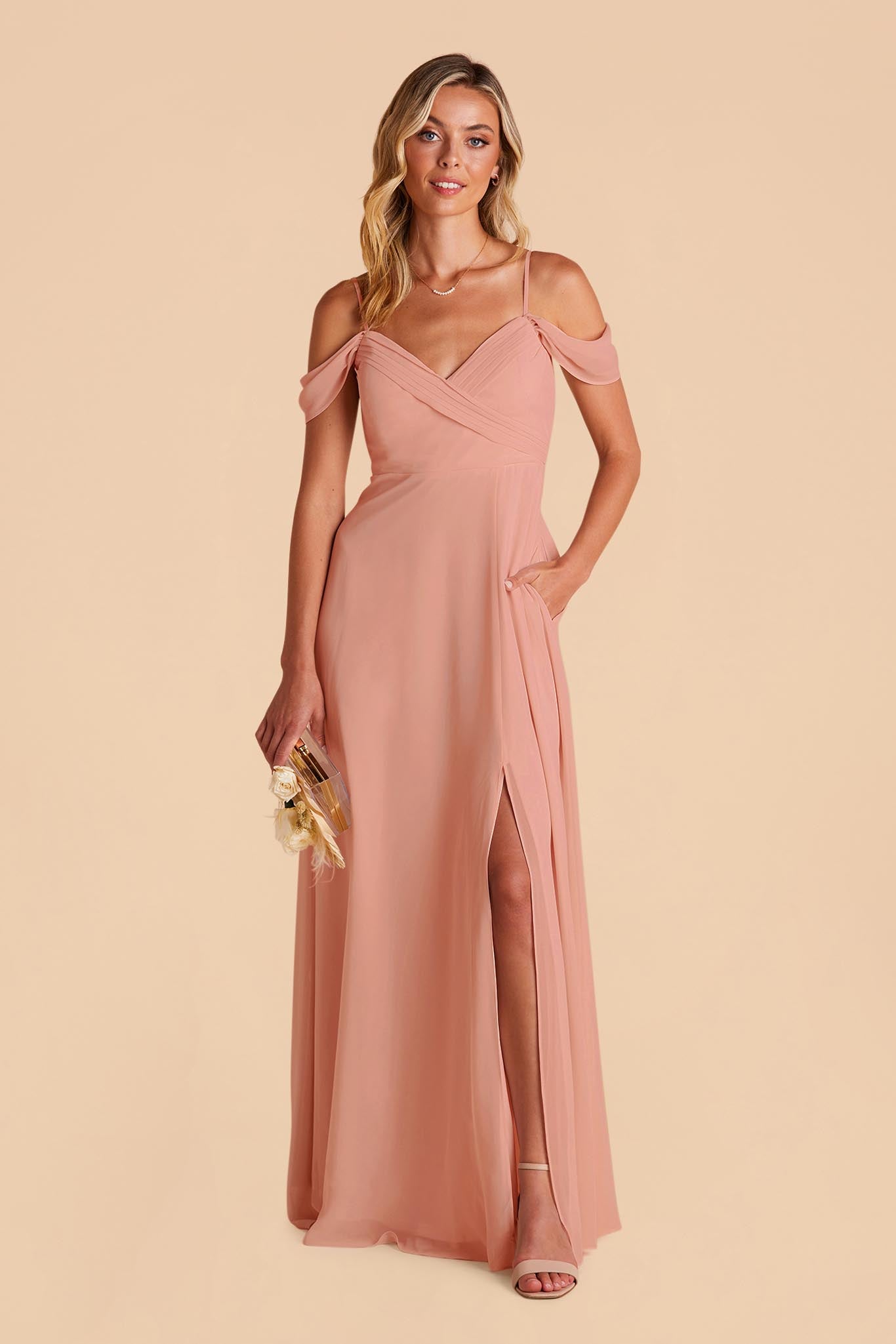 Floor Length Dusty Rose Infinity Bridesmaid Dresses Long Chiffon Dress –  MyChicDress