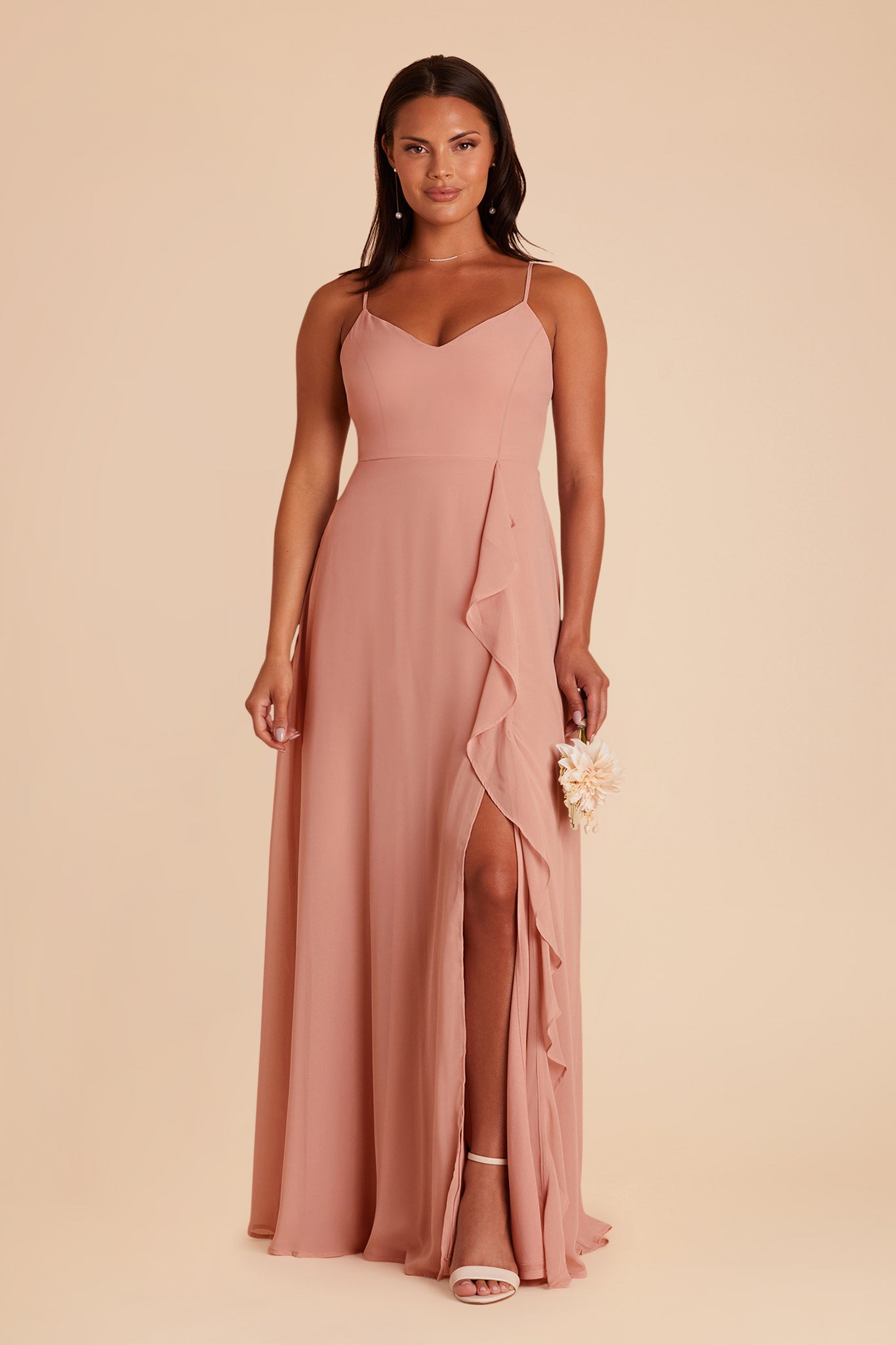 Dusty Rose Theresa Chiffon Dress by Birdy Grey