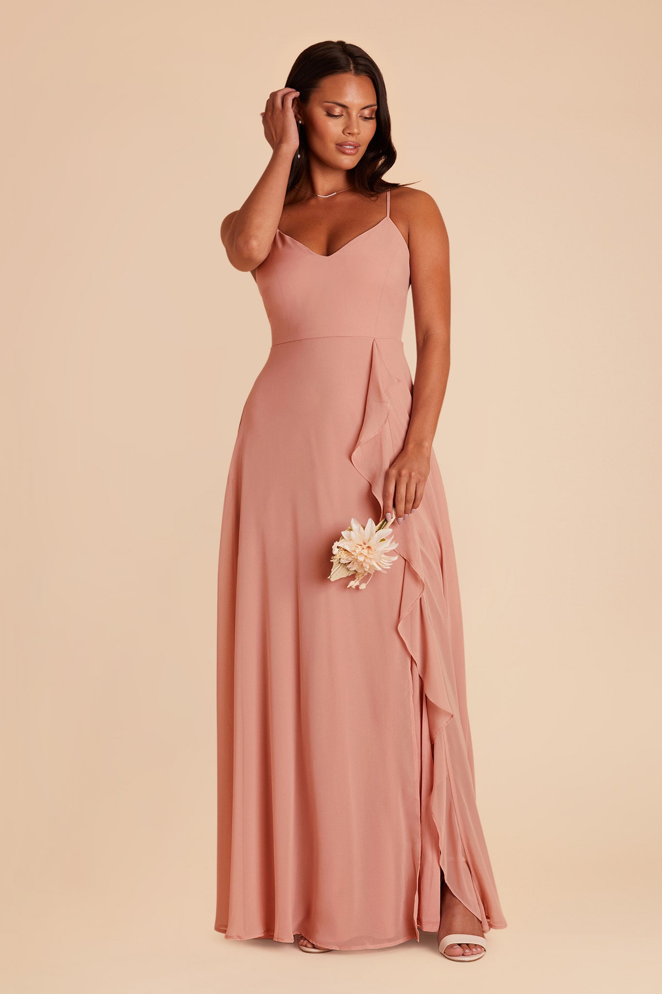 Dusty Rose Theresa Chiffon Dress by Birdy Grey