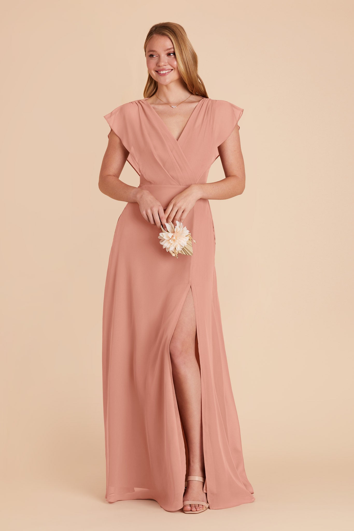 Dusty Rose Violet Chiffon Bridesmaid Dress Birdy Grey