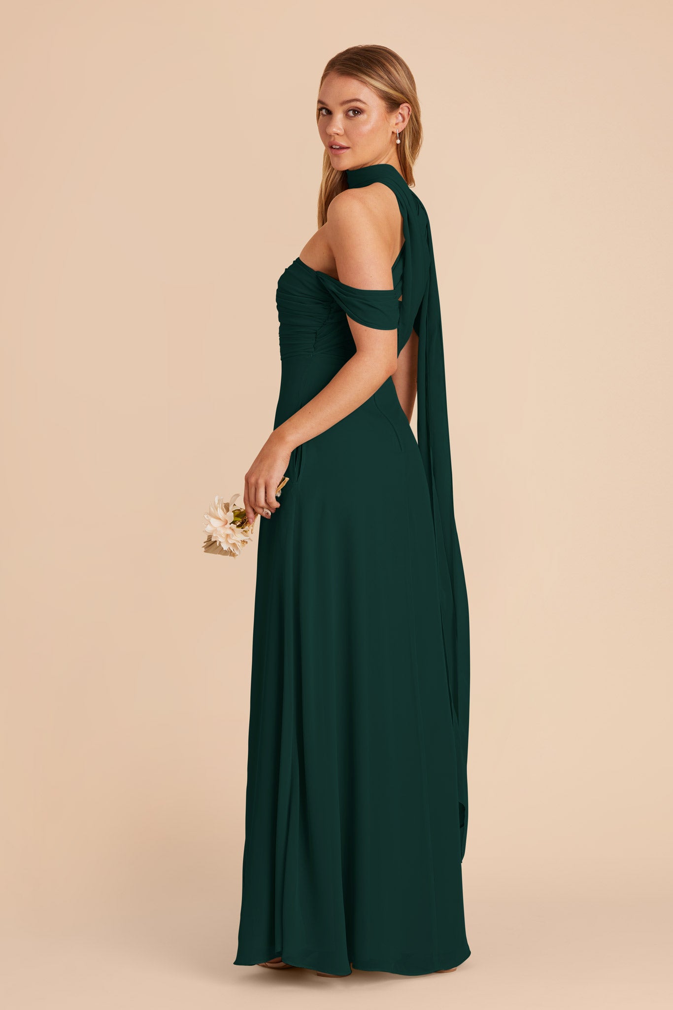 Emerald Cara Chiffon Dress by Birdy Grey