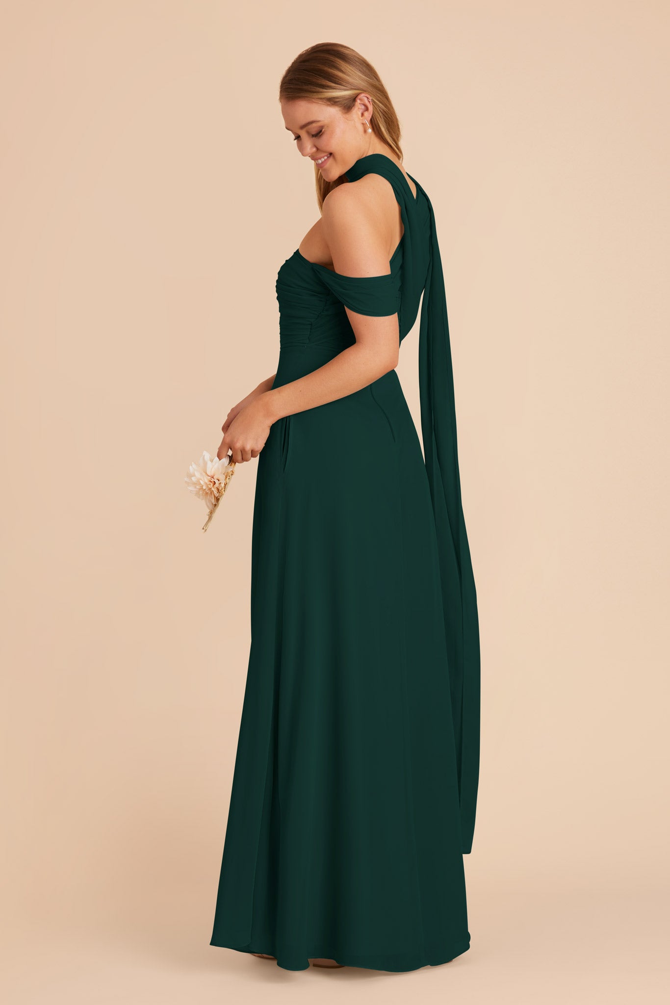 Emerald Cara Chiffon Dress by Birdy Grey