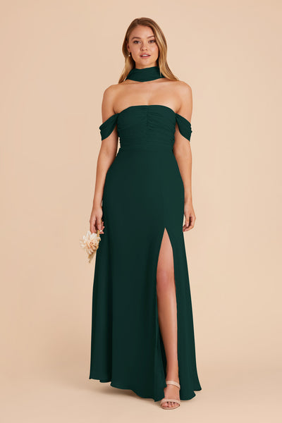 Emerald Cara Chiffon Dress by Birdy Grey