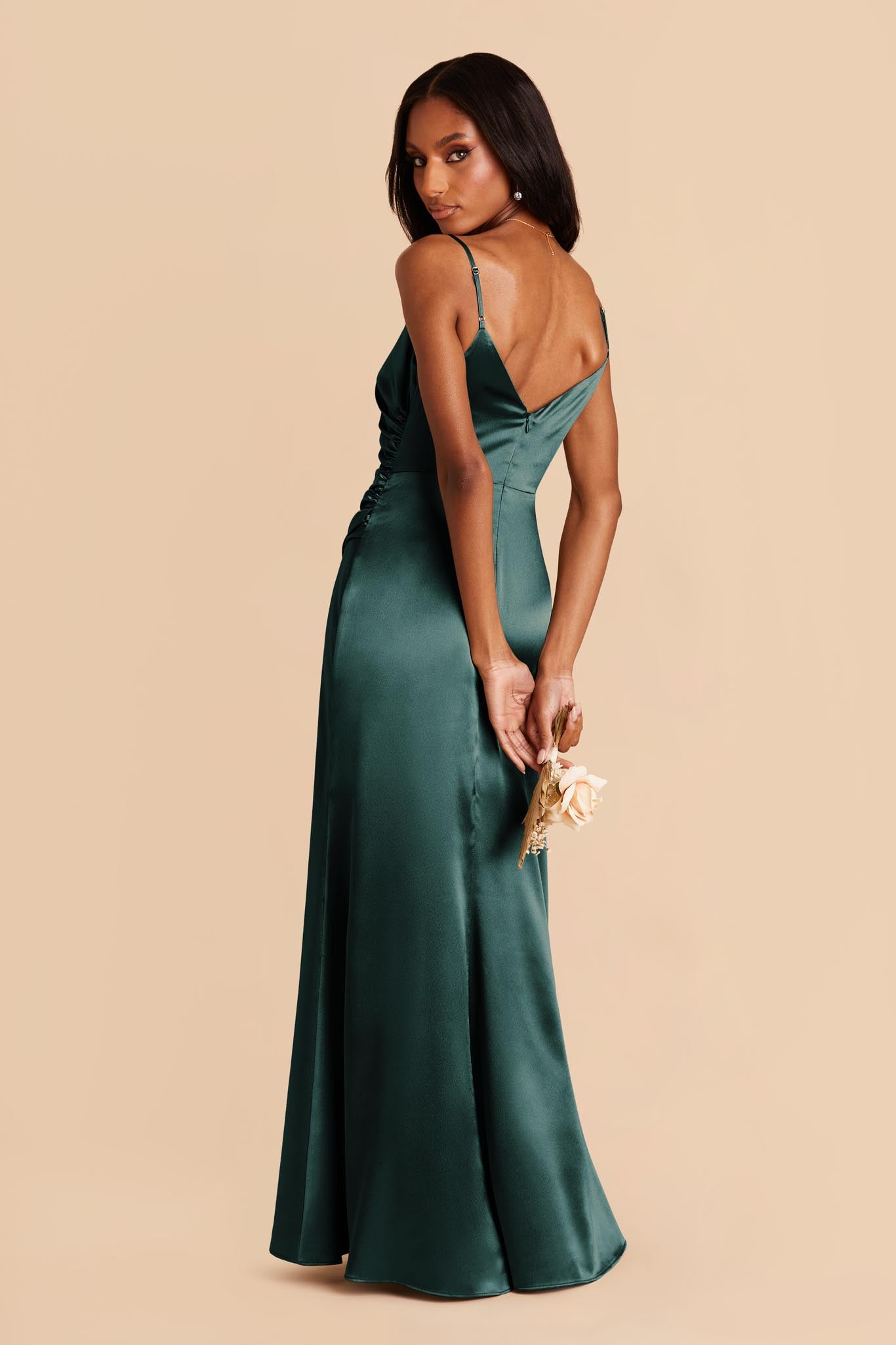 Emerald Satin Bridesmaid Dress