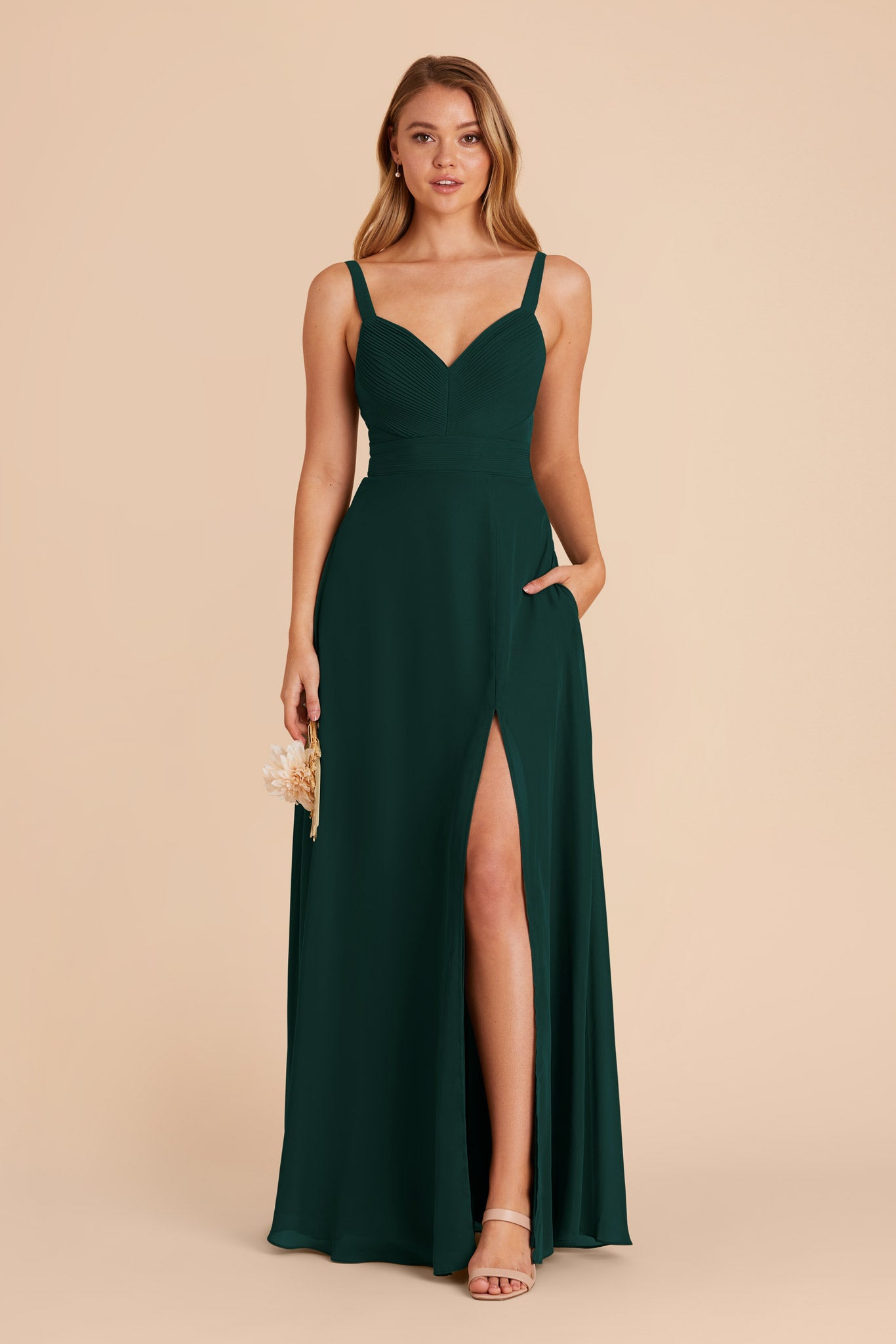 Emerald Deborah Chiffon Dress by Birdy Grey