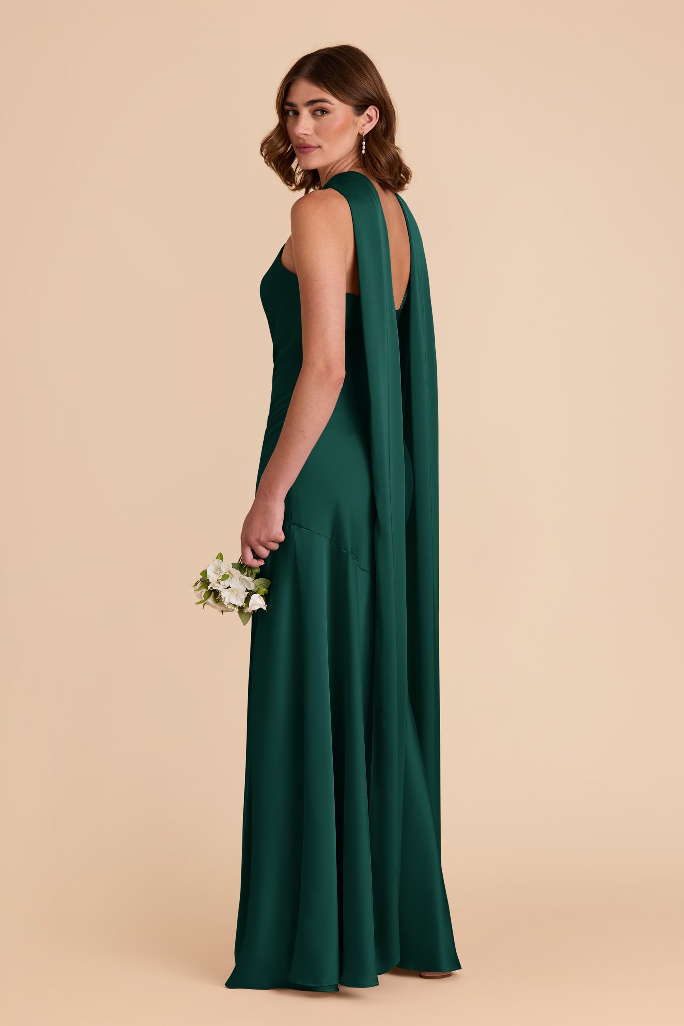 Emerald Eileen Matte Satin Dress by Birdy Grey