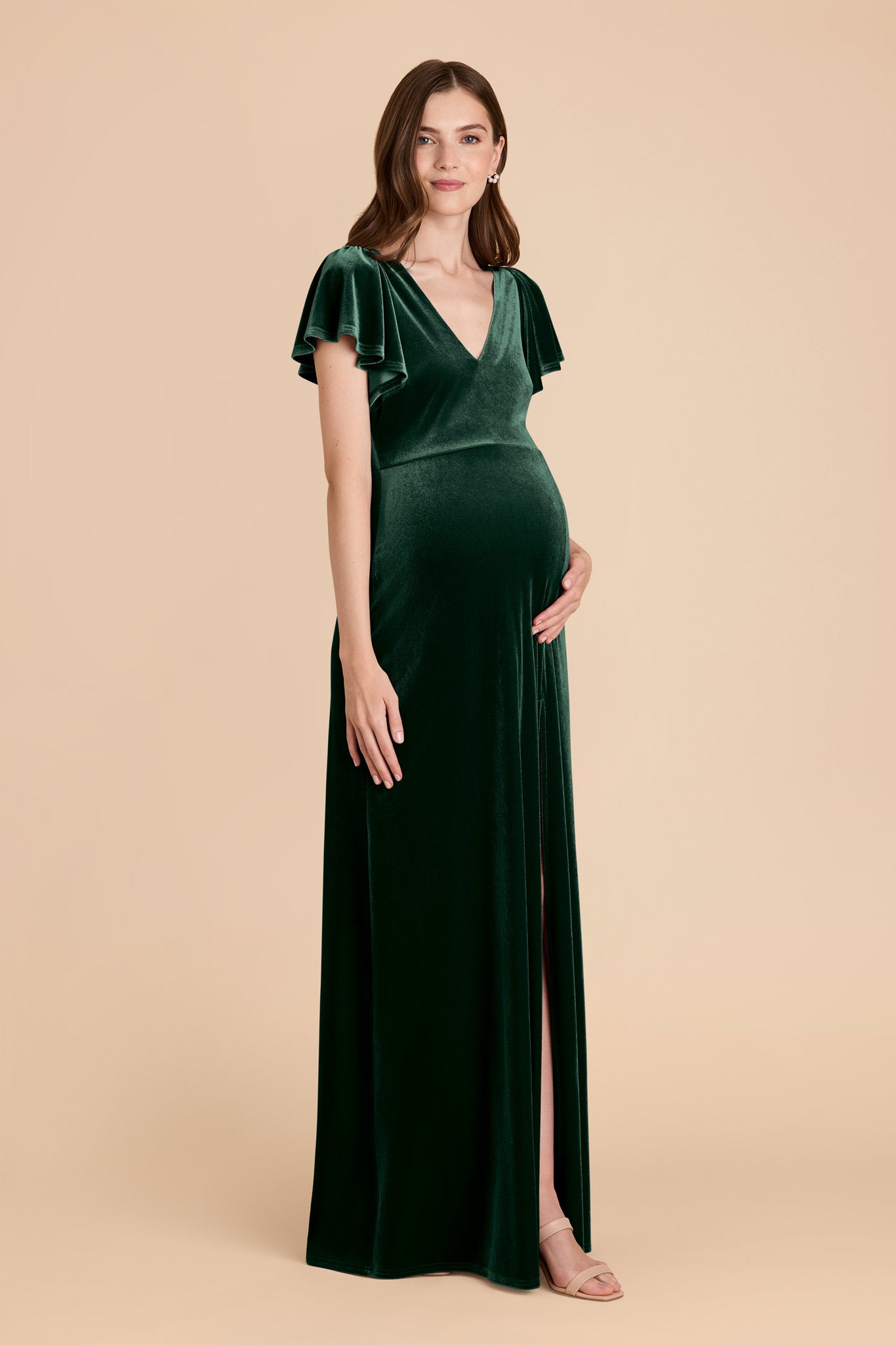 Emerald Hannah Velvet Dress by Birdy Grey