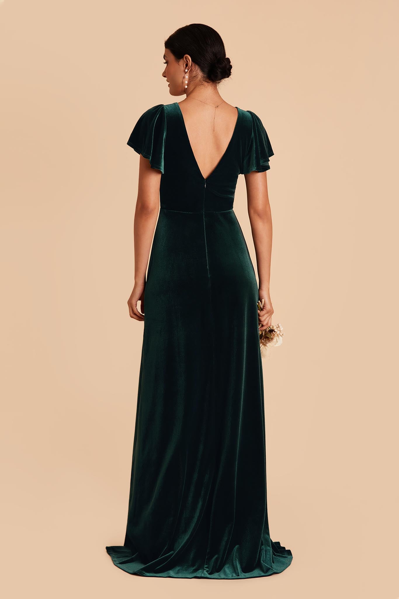 Hannah Dress - Emerald Velvet Bridesmaid Dress | Birdy Grey