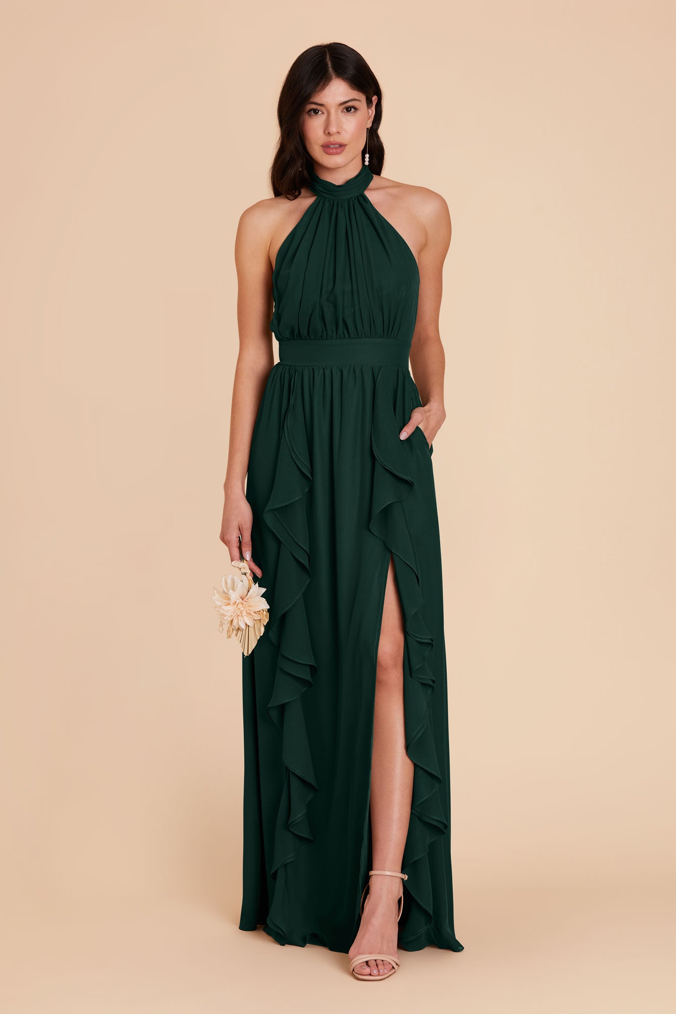 Emerald Joyce Chiffon Dress by Birdy Grey