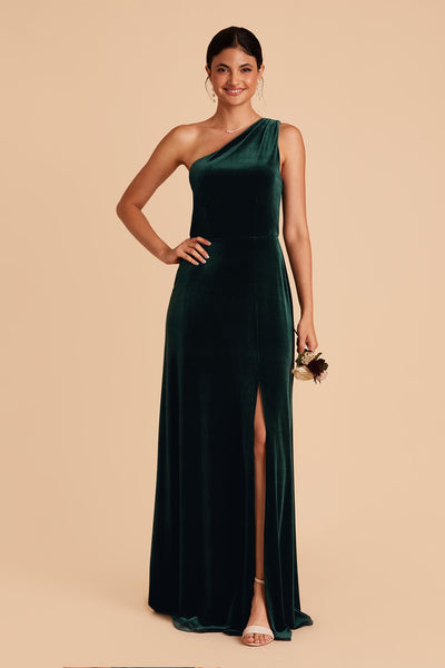 Emerald velvet hot sale bridesmaid dress