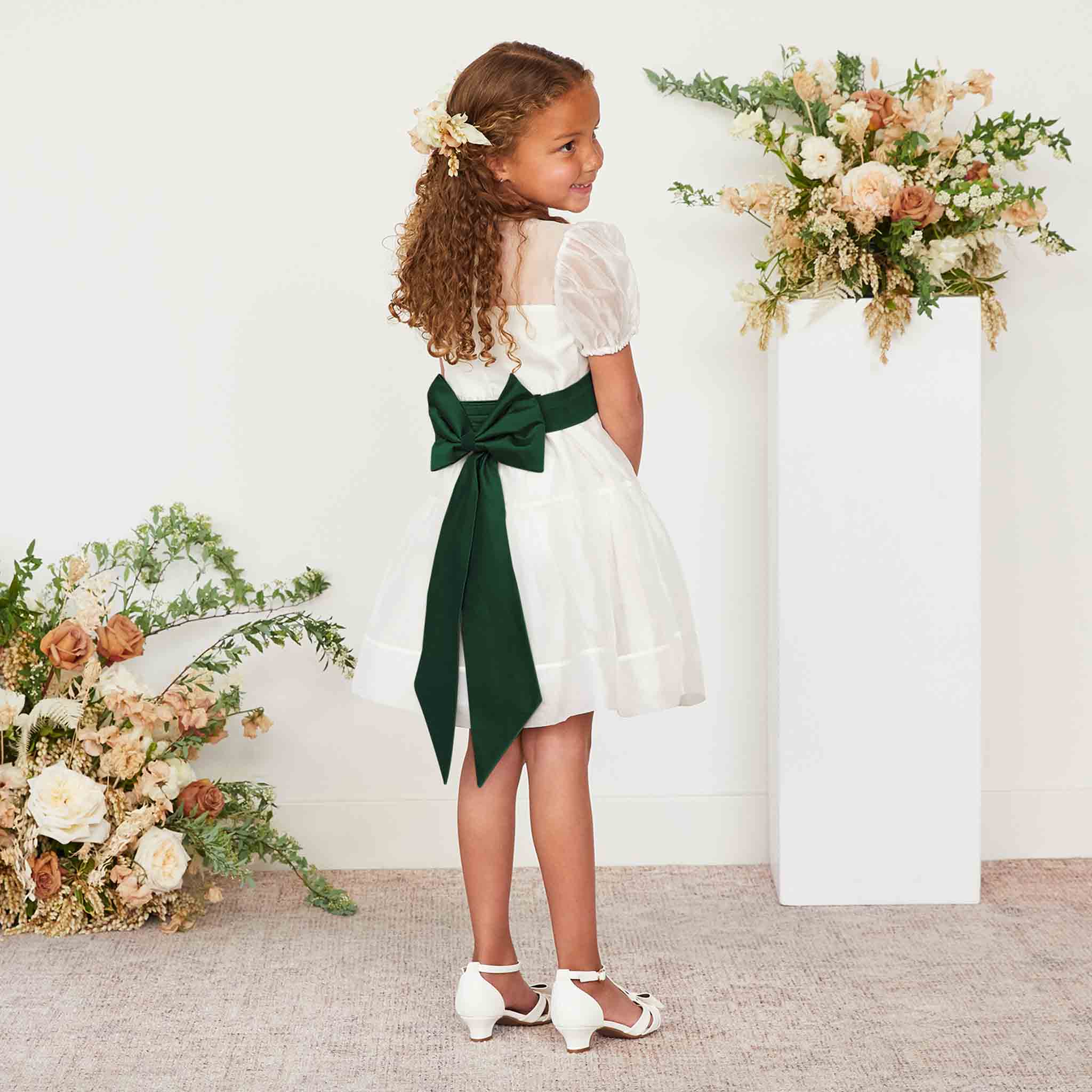 Emerald Flower Girl Dress