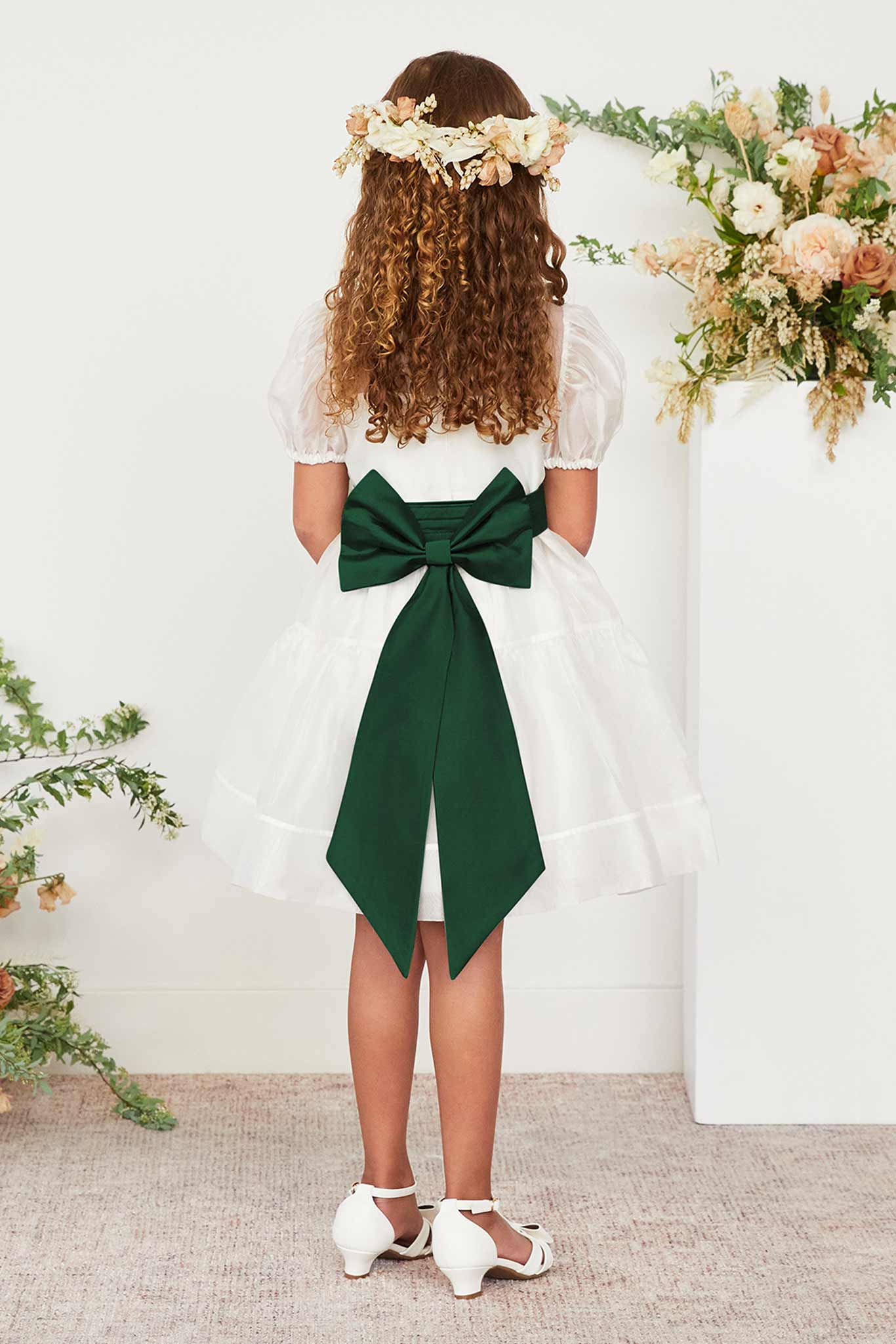 Emerald Liz Flower Girl Sash by Birdy Grey