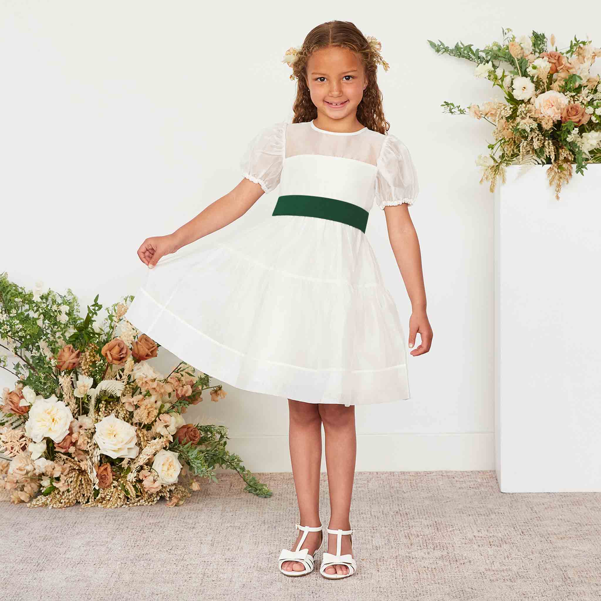 Emerald Flower Girl Dress