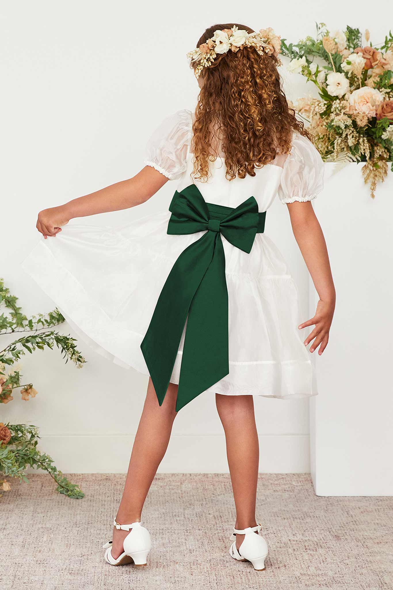 Emerald Liz Flower Girl Sash by Birdy Grey