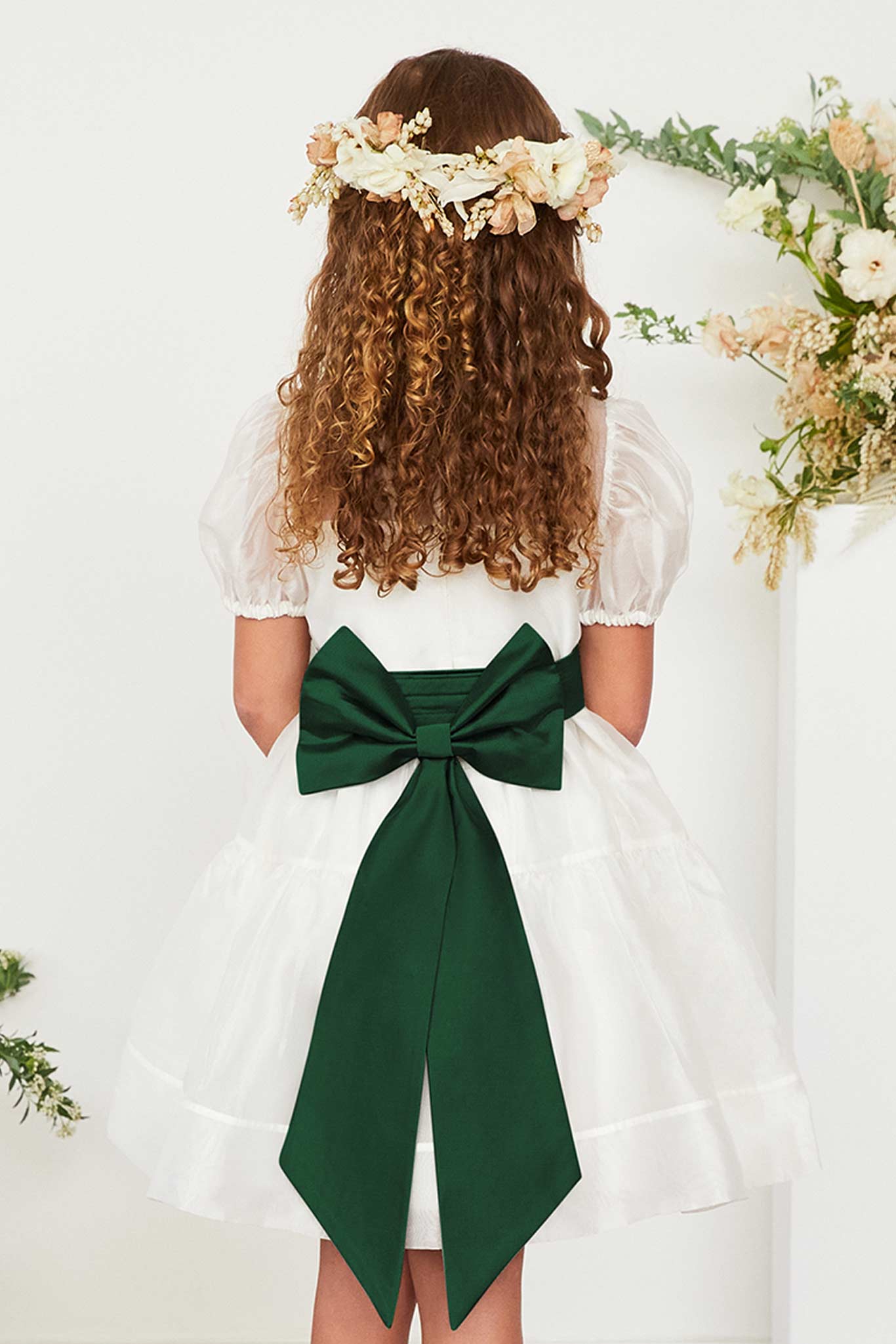 Emerald Liz Flower Girl Sash by Birdy Grey