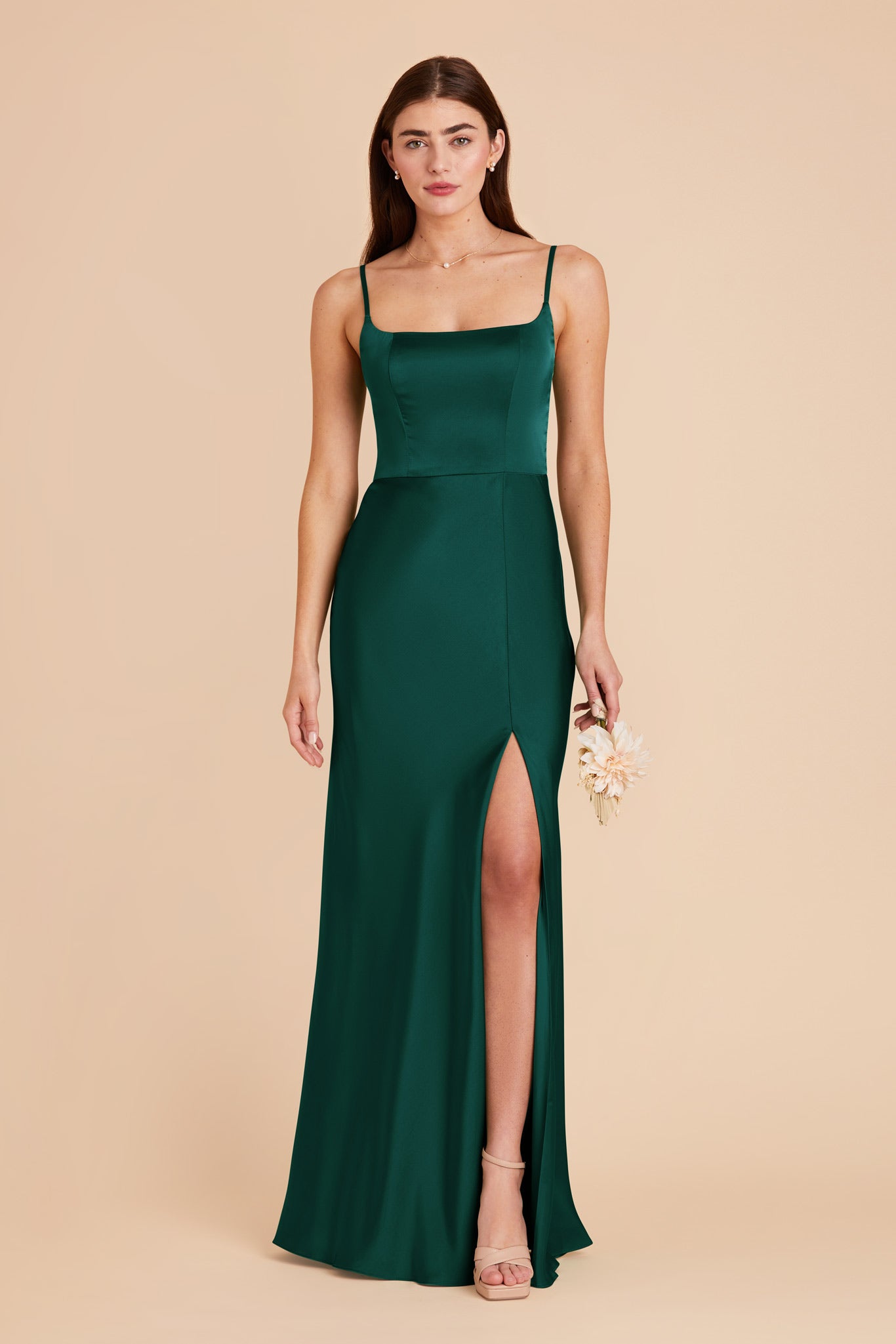 Emerald Mai Matte Satin Dress by Birdy Grey