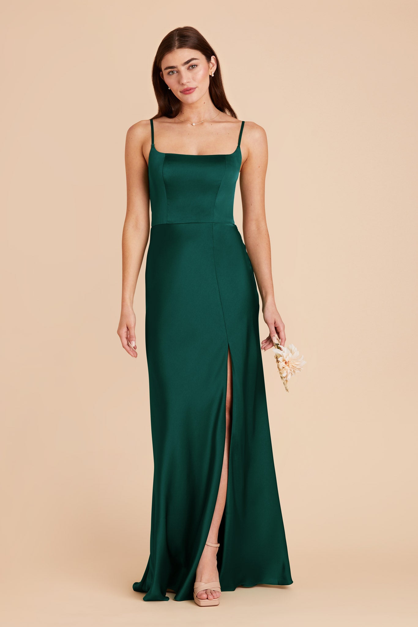 Emerald Mai Matte Satin Dress by Birdy Grey