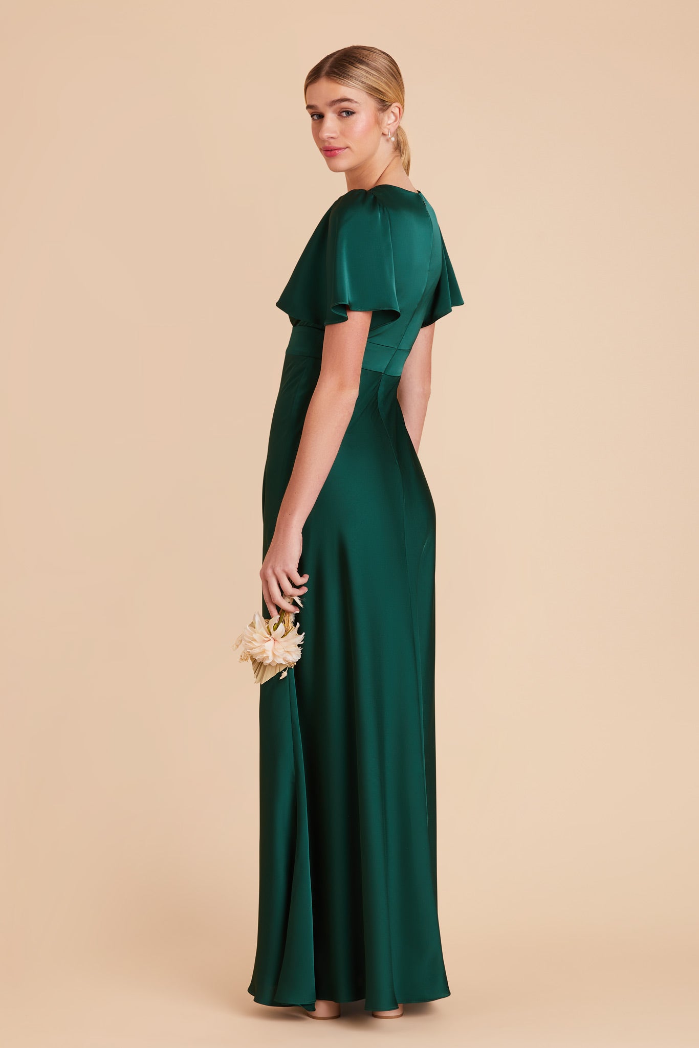 Emerald Marni Matte Satin Dress by Birdy Grey