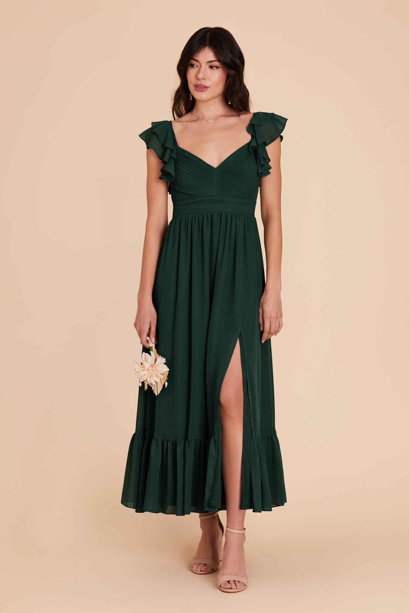 Emerald Michelle Chiffon Dress by Birdy Grey