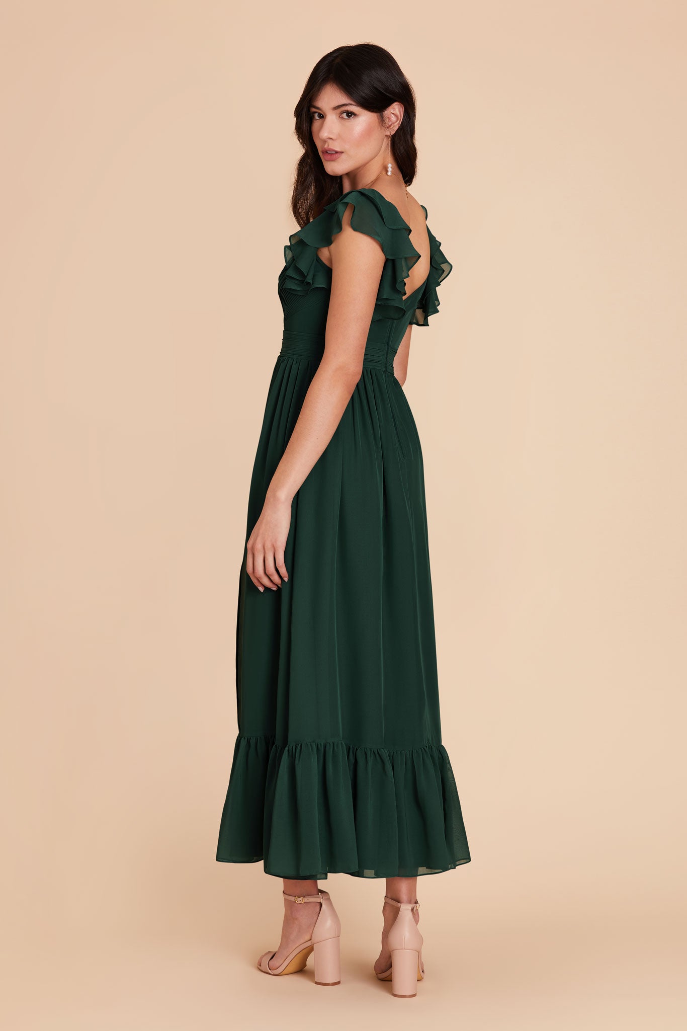 Emerald Michelle Chiffon Dress by Birdy Grey