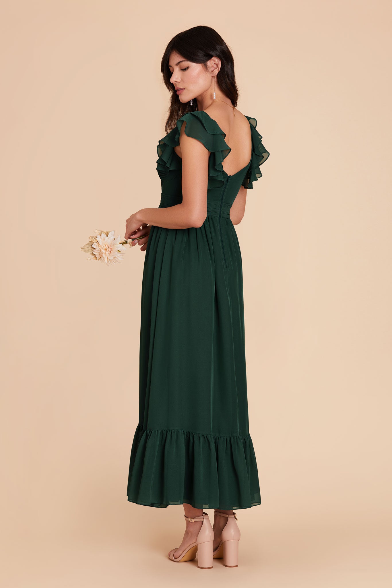 Emerald Michelle Chiffon Dress by Birdy Grey