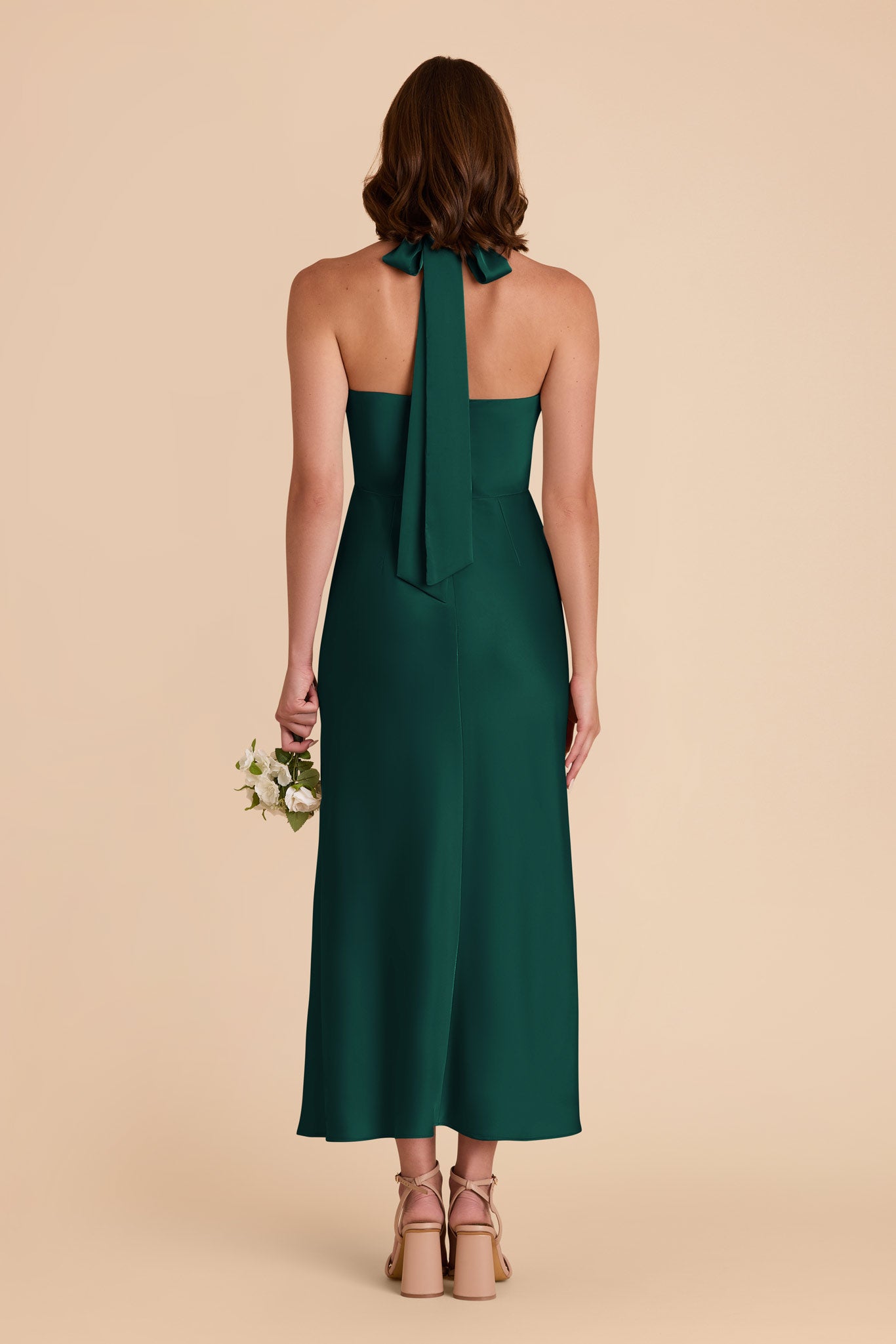 Emerald Monique Matte Satin Dress by Birdy Grey