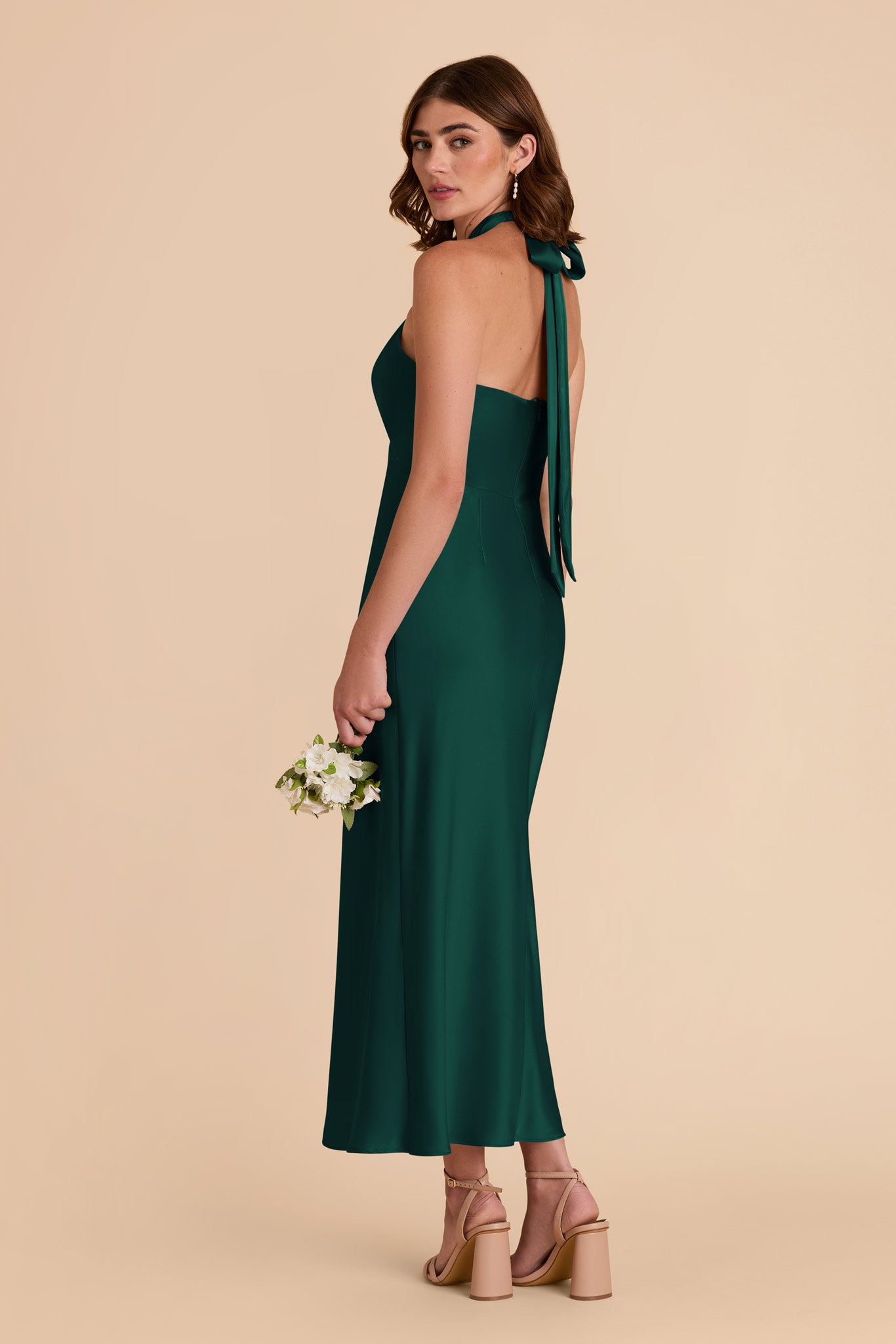 Emerald Monique Matte Satin Dress by Birdy Grey