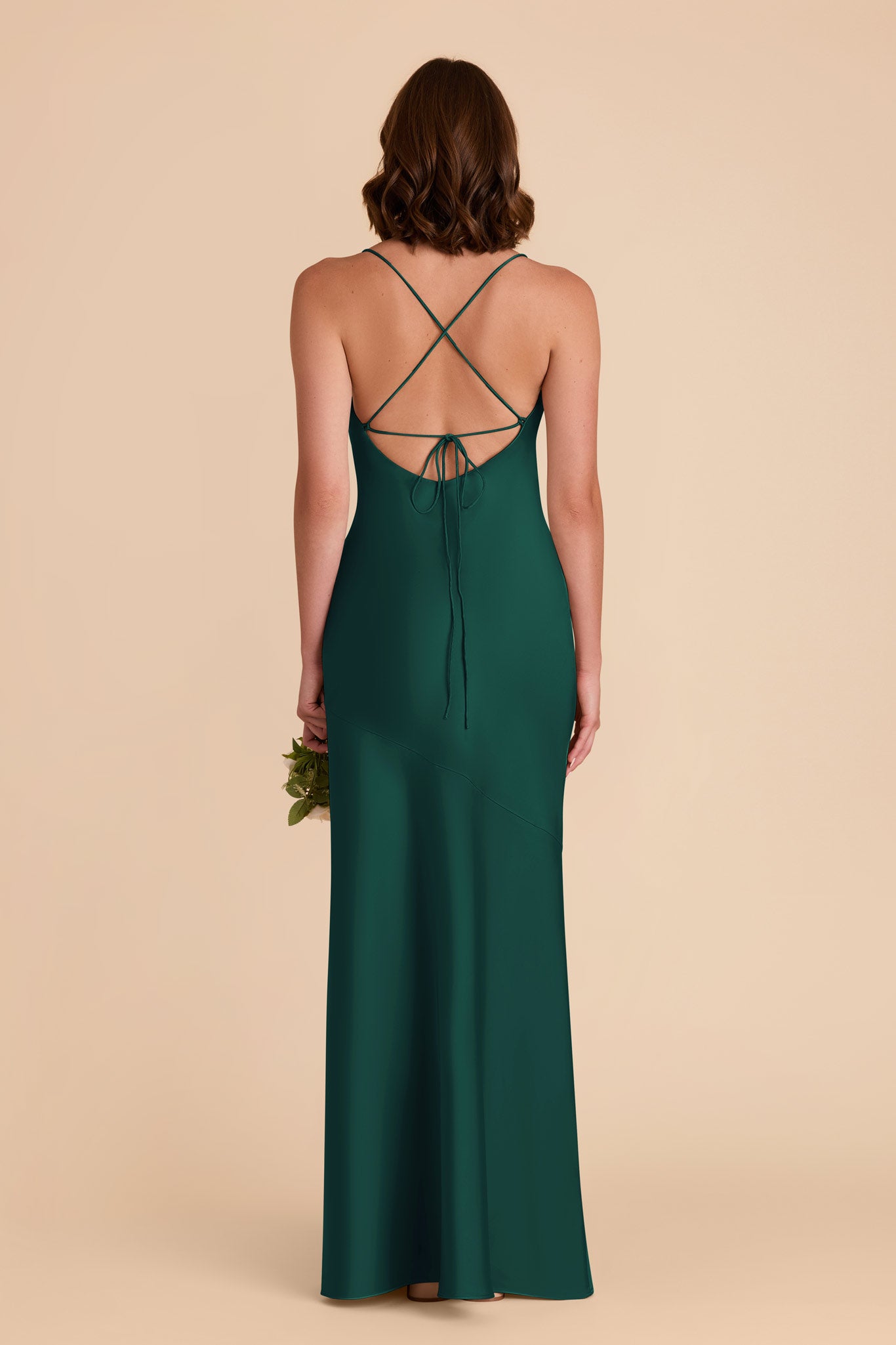 Emerald Olivia Matte Satin Dress by Birdy Grey