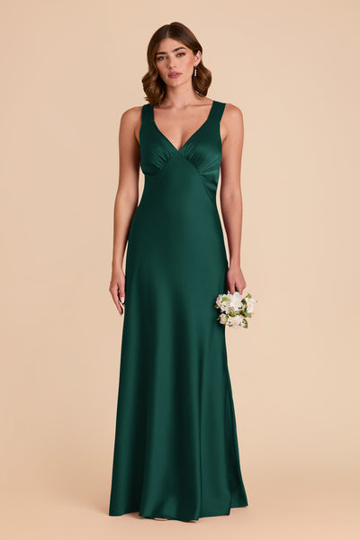 Emerald Veronica Matte Satin Dress by Birdy Grey