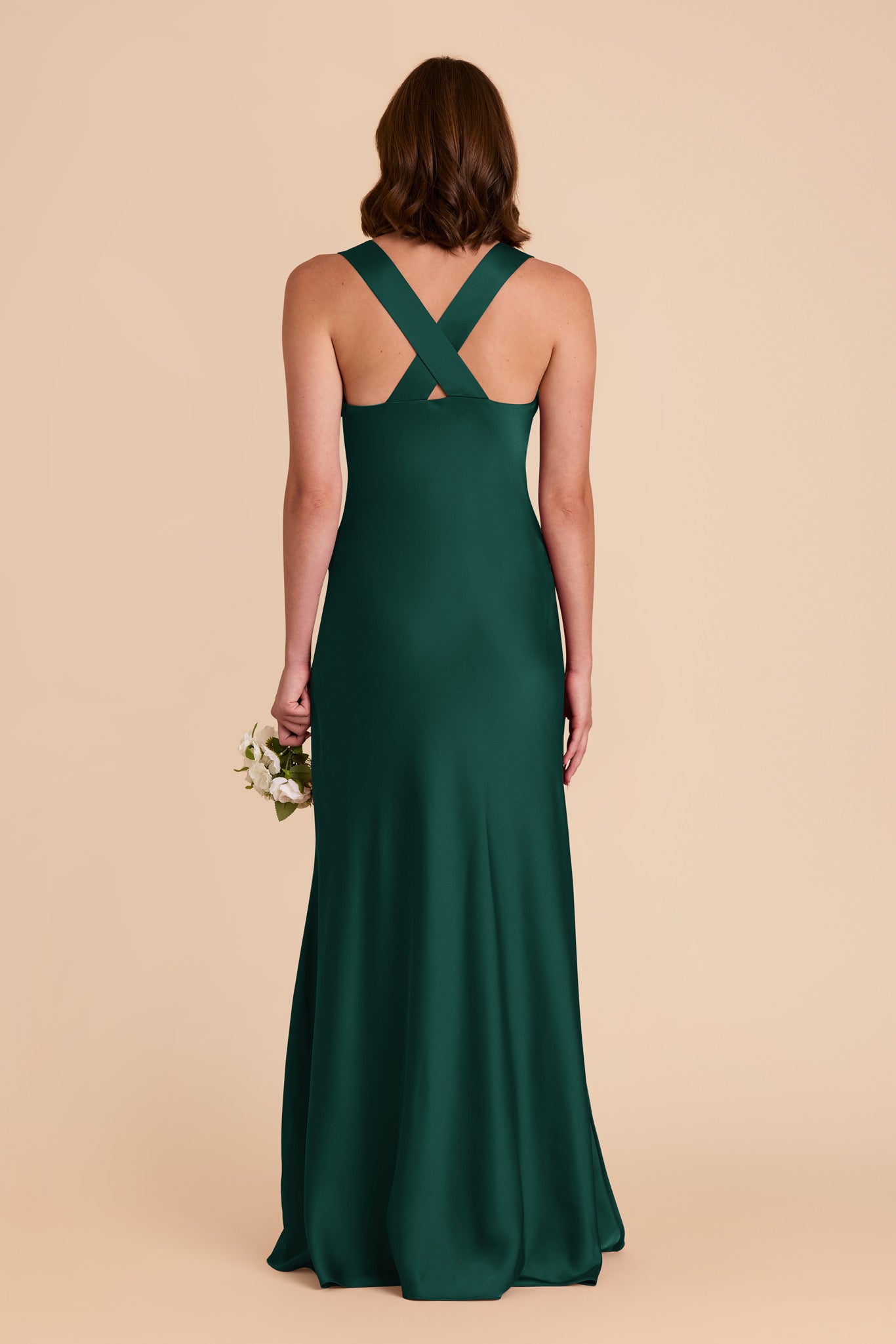 Emerald Veronica Matte Satin Dress by Birdy Grey