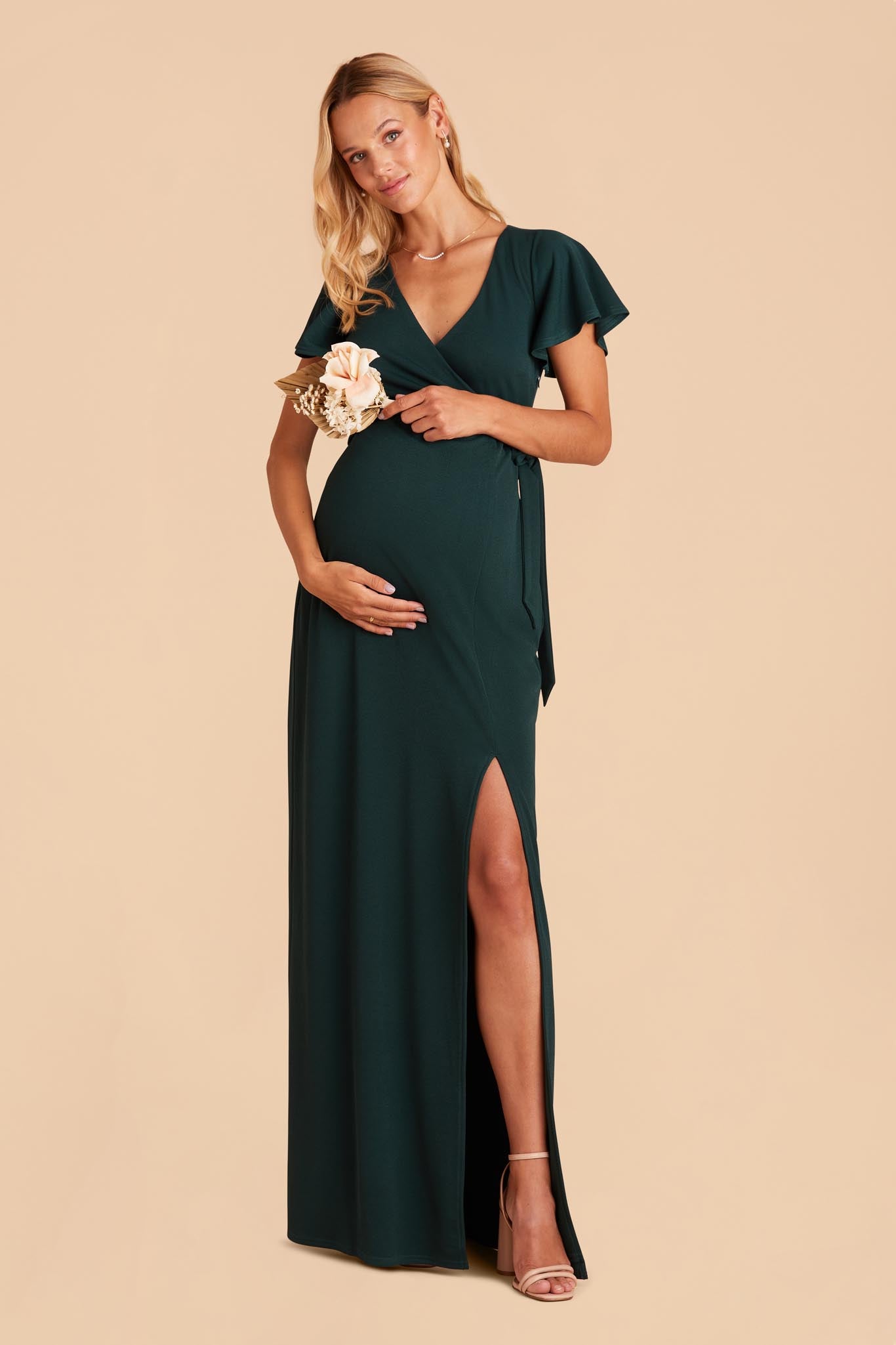 Emerald Yolanda Crepe Dress by Birdy Grey