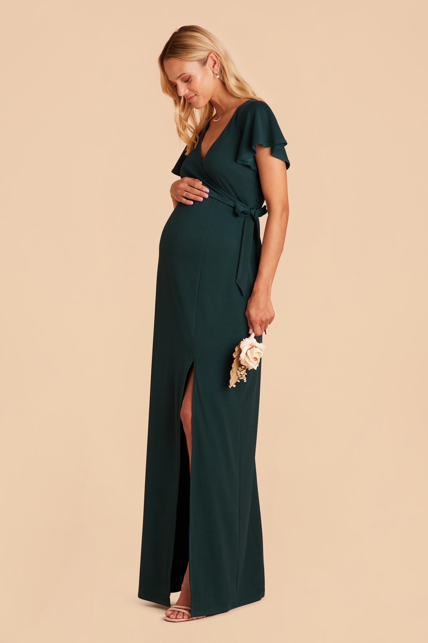 Emerald Yolanda Crepe Dress by Birdy Grey