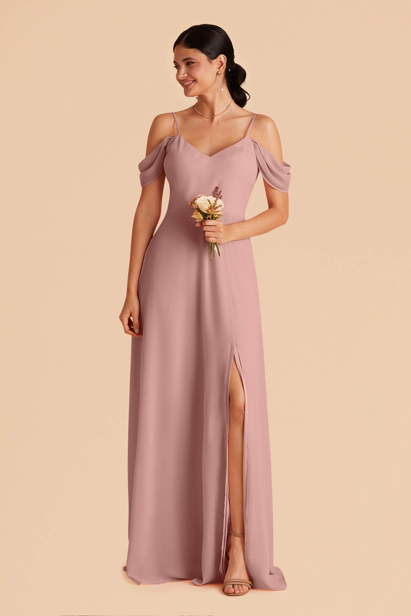 Devin Convertible Chiffon Bridesmaid Dress in English Rose | Birdy