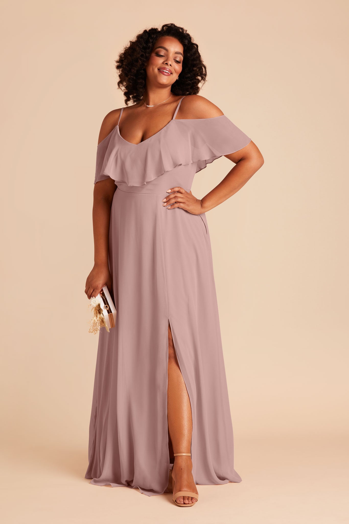 Jane Convertible Chiffon Bridesmaid Dress in Dark Mauve