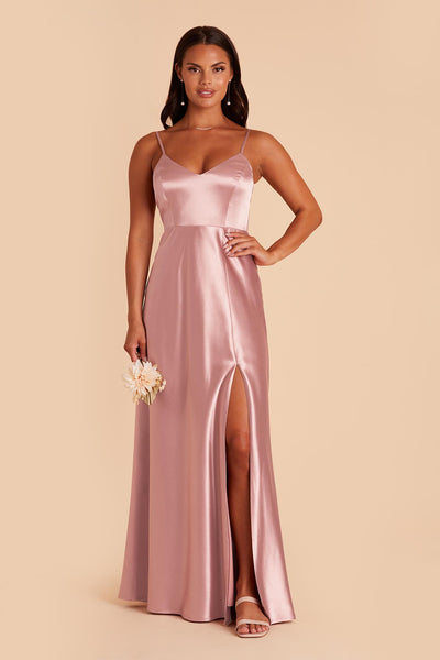 English Rose Jay Shiny Satin Dress by Birdy Grey