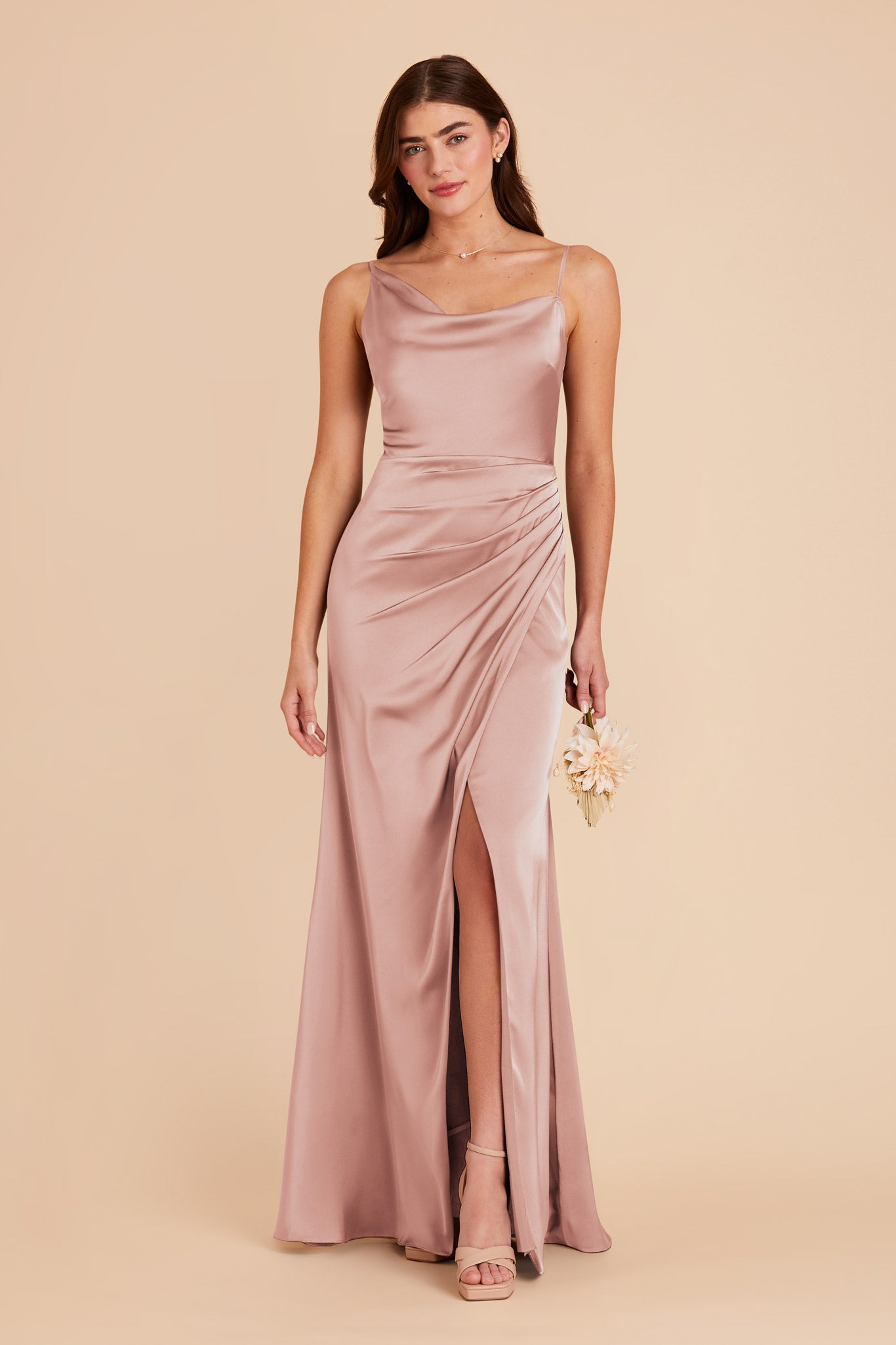 English Rose Jennifer Matte Satin Dress by Birdy Grey