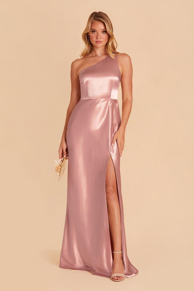 English Rose Kira Shiny Satin Dress by Birdy Grey