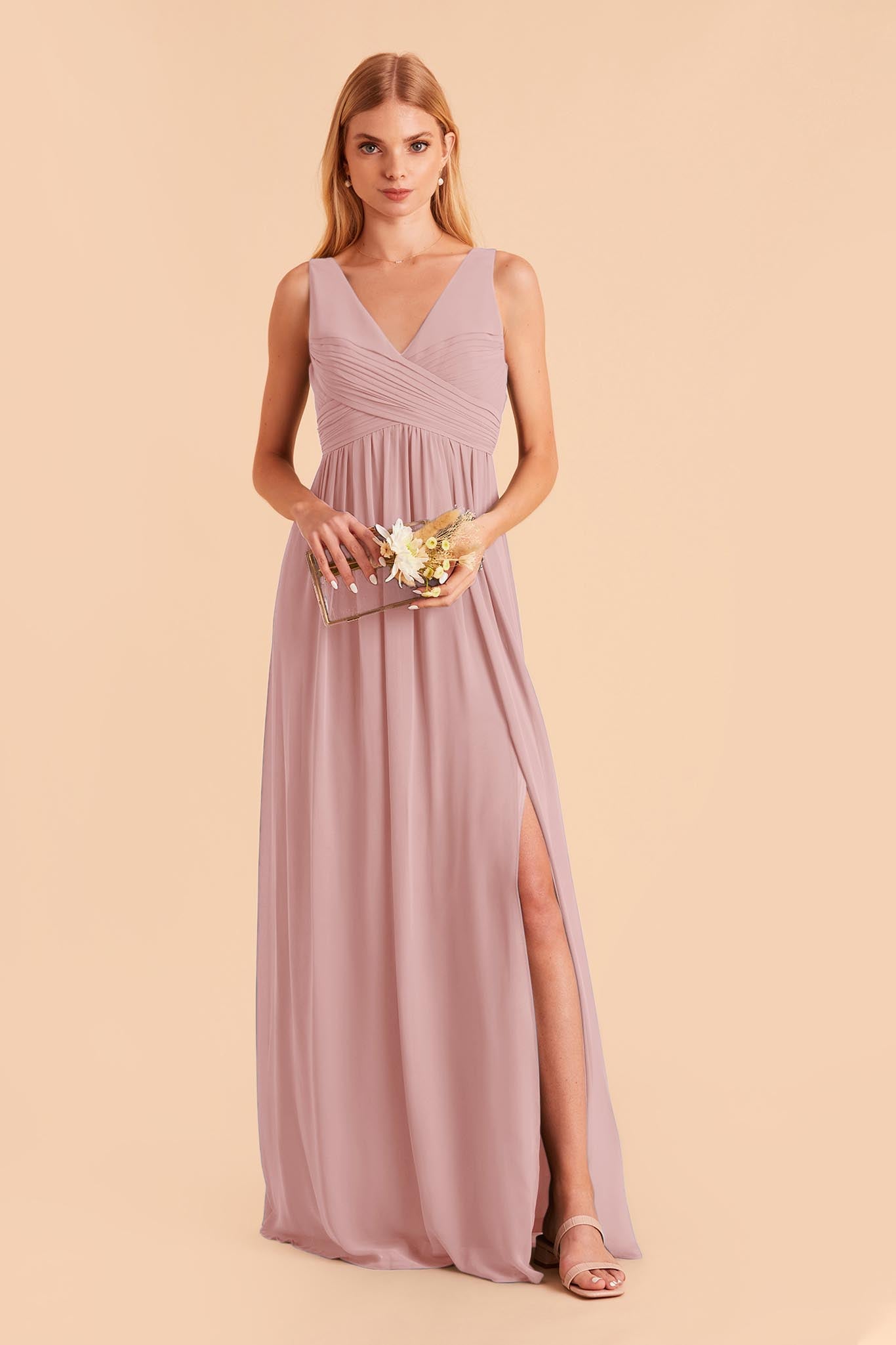 Laurie English Rose Empire Bridesmaid Dress Birdy Grey