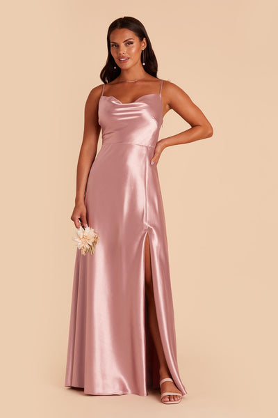 English Rose Lisa Long Satin Dress by Birdy Grey