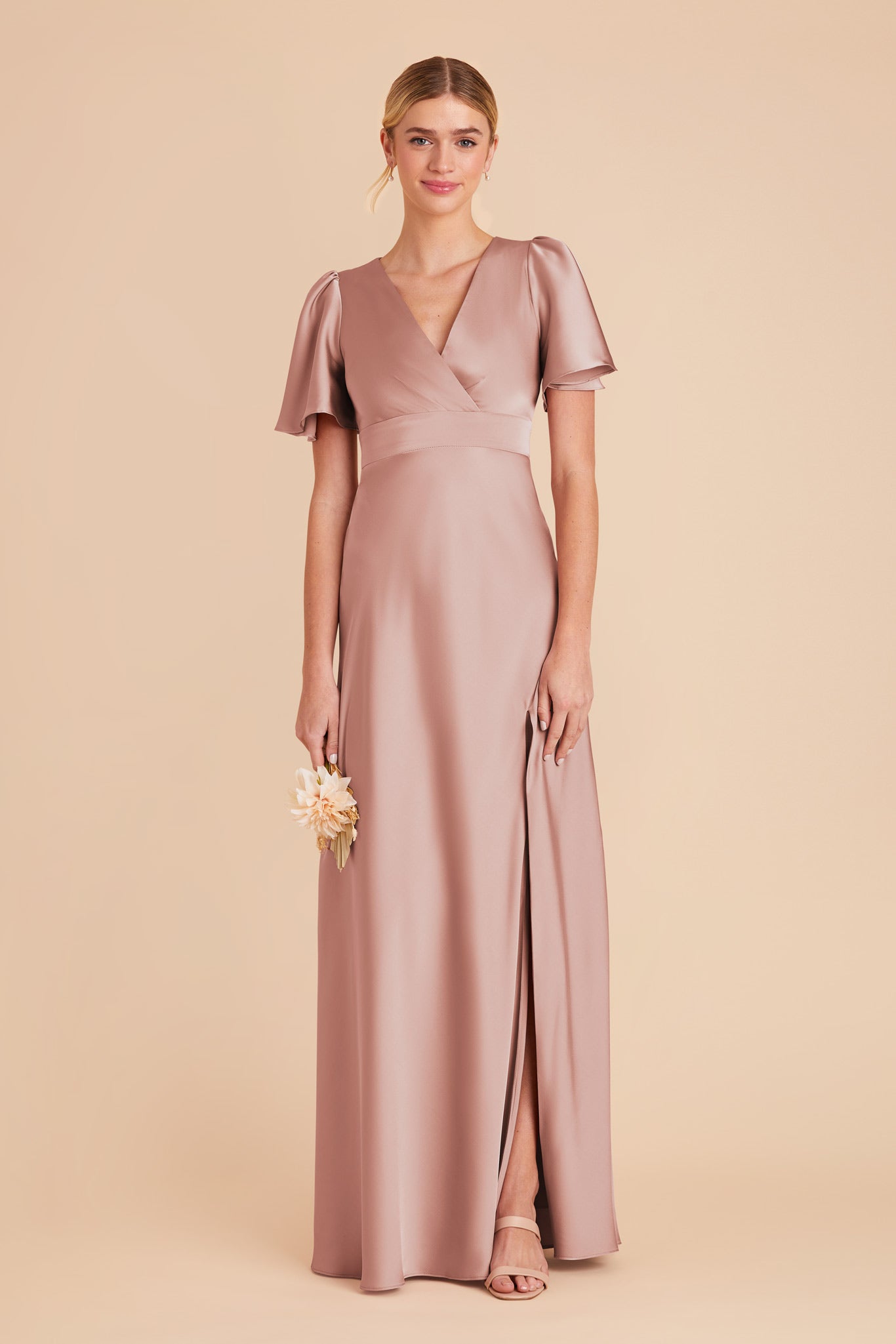 English Rose Marni Matte Satin Dress by Birdy Grey