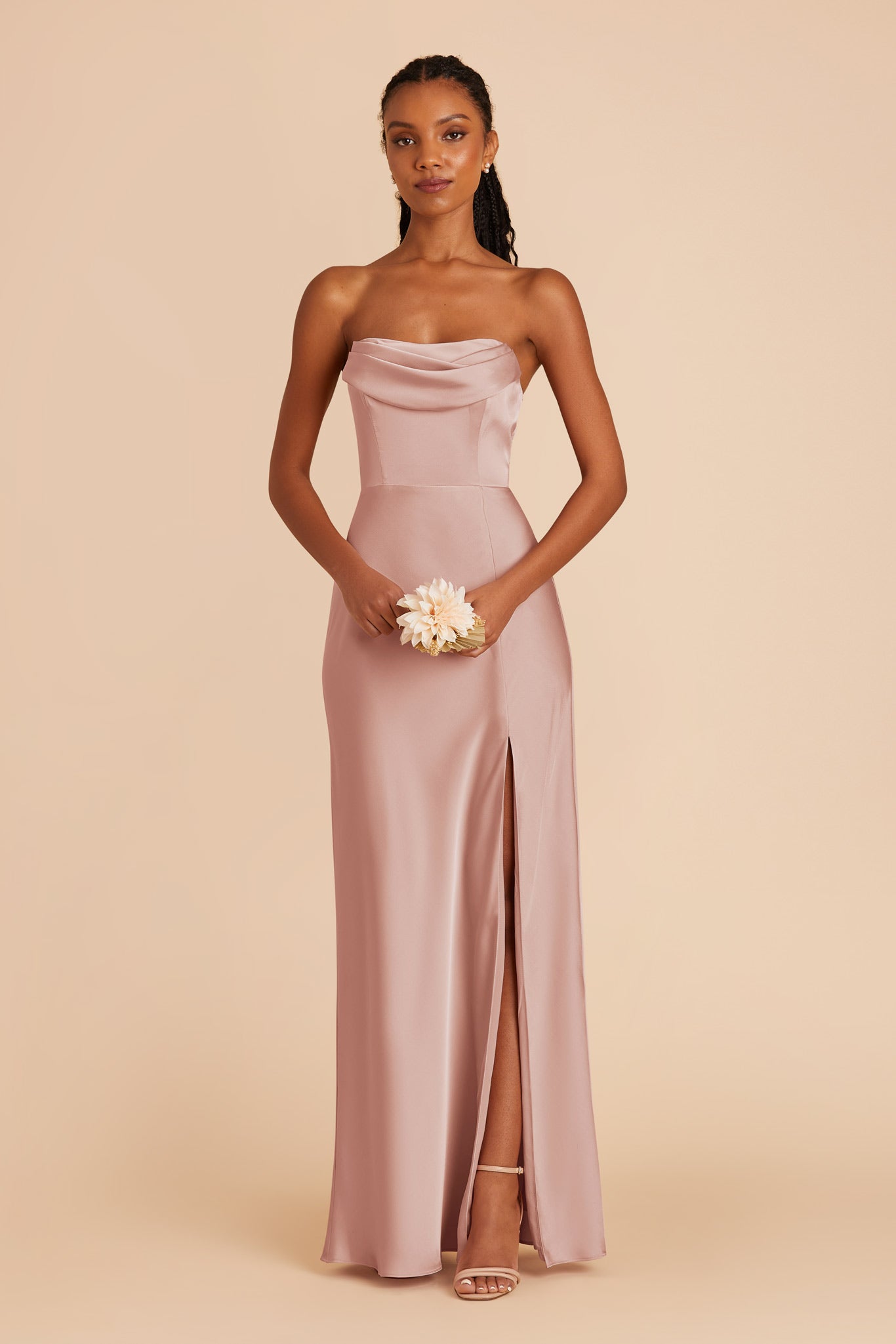 English Rose Mia Matte Satin Convertible Dress by Birdy Grey