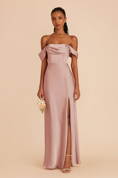 English Rose Mia Matte Satin Convertible Dress by Birdy Grey