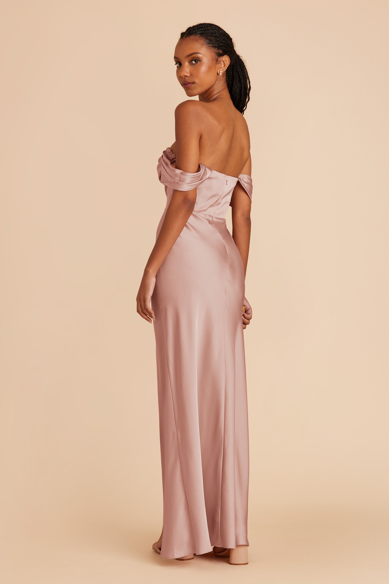 English Rose Mia Matte Satin Convertible Dress by Birdy Grey