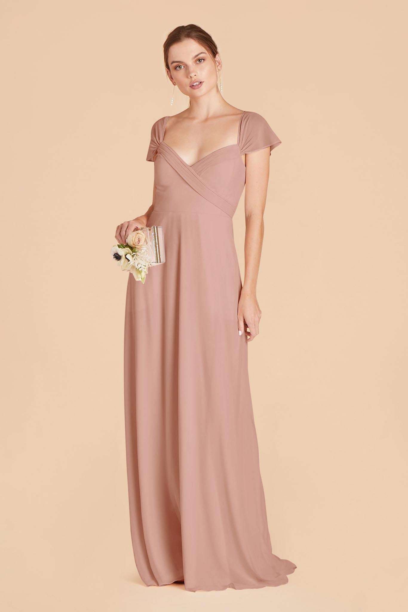 Spence Convertible Chiffon Bridesmaid Dress in English Rose Birdy Grey