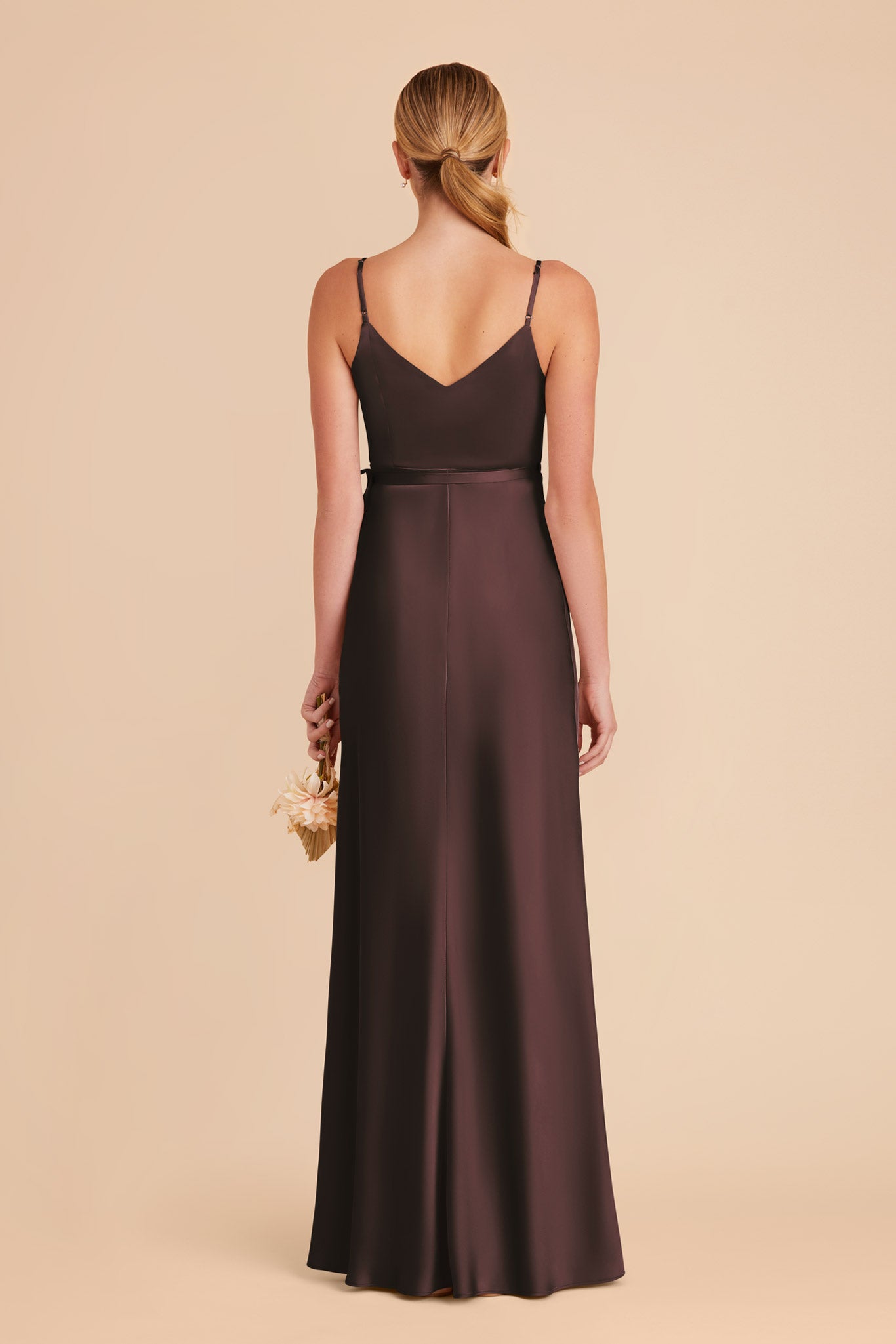 Espresso Cindy Matte Satin Dress by Birdy Grey