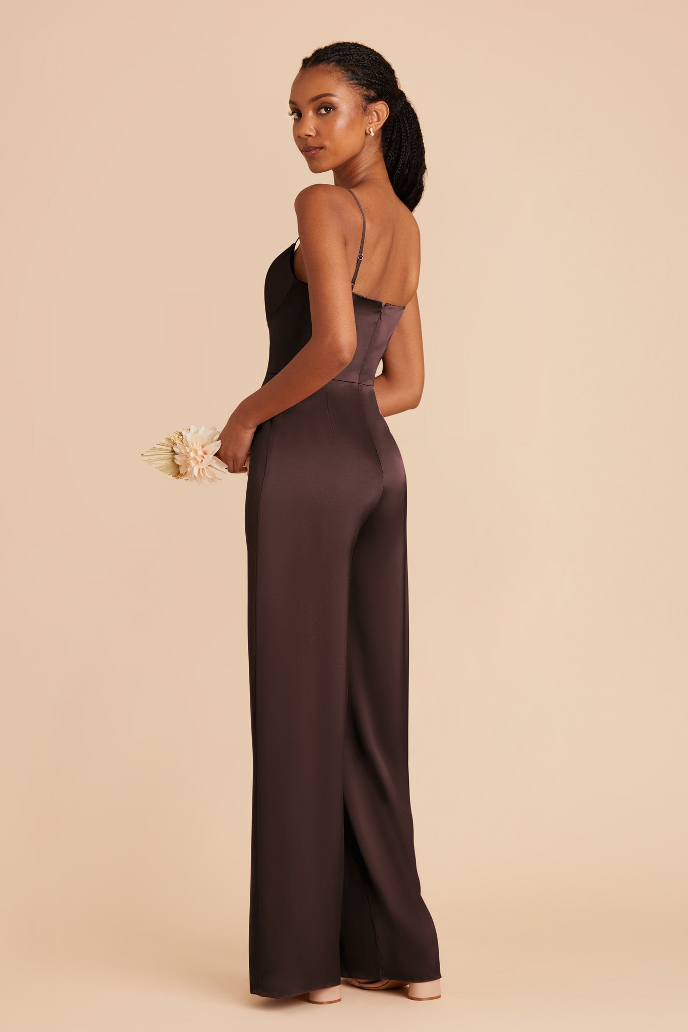 Espresso Donna Matte Satin Dress by Birdy Grey