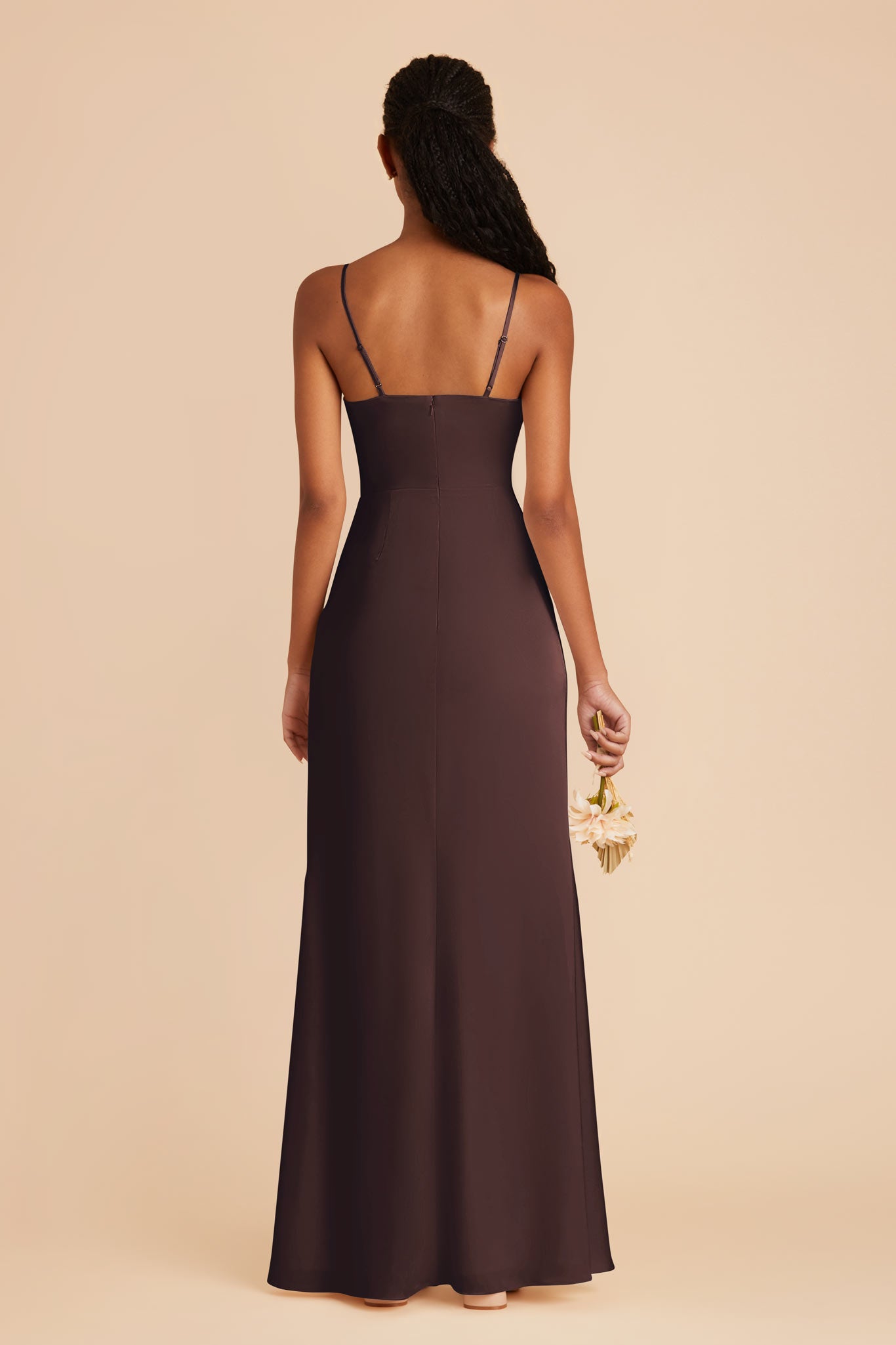 Espresso Lydia Matte Satin Dress by Birdy Grey