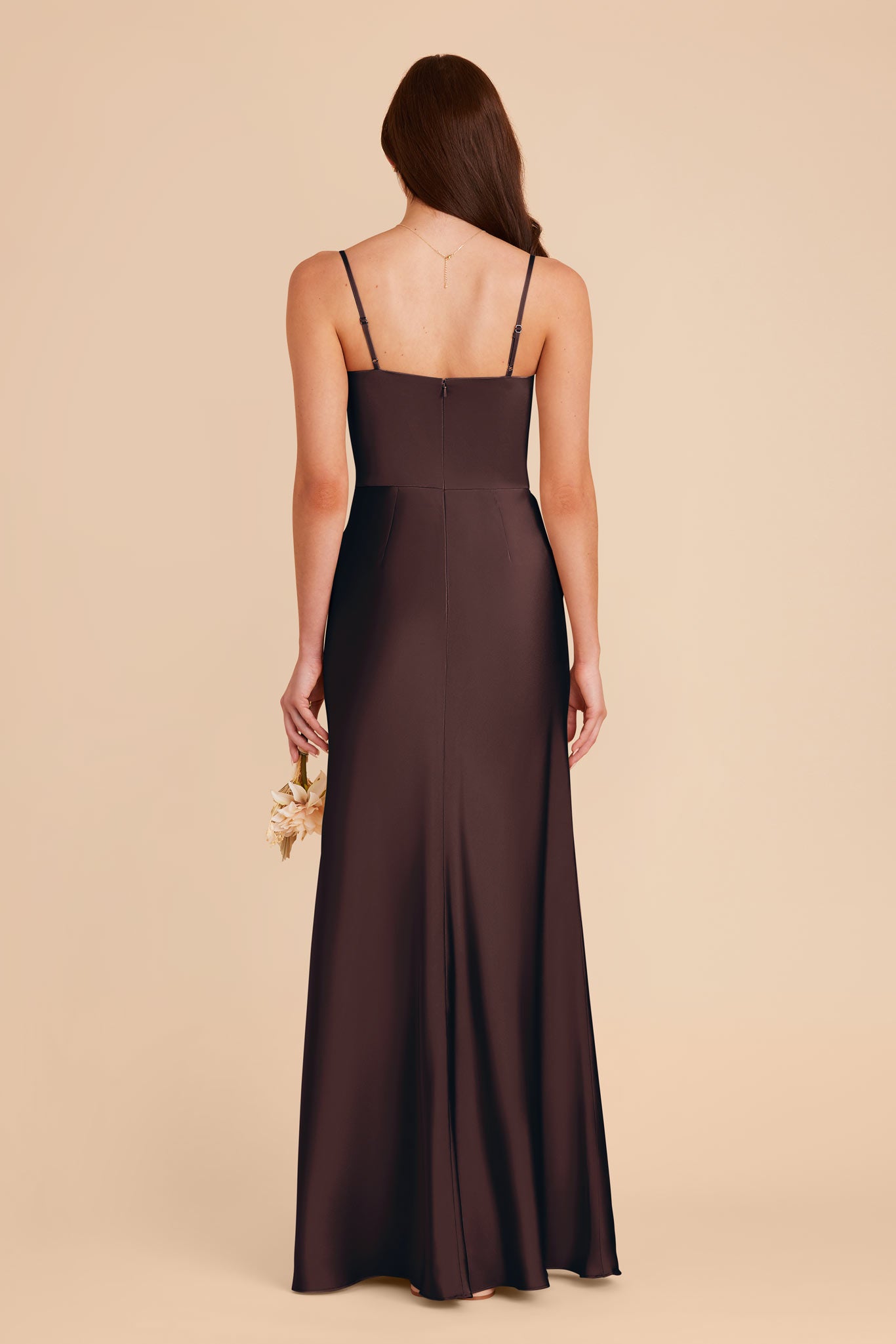 Espresso Mai Matte Satin Dress by Birdy Grey